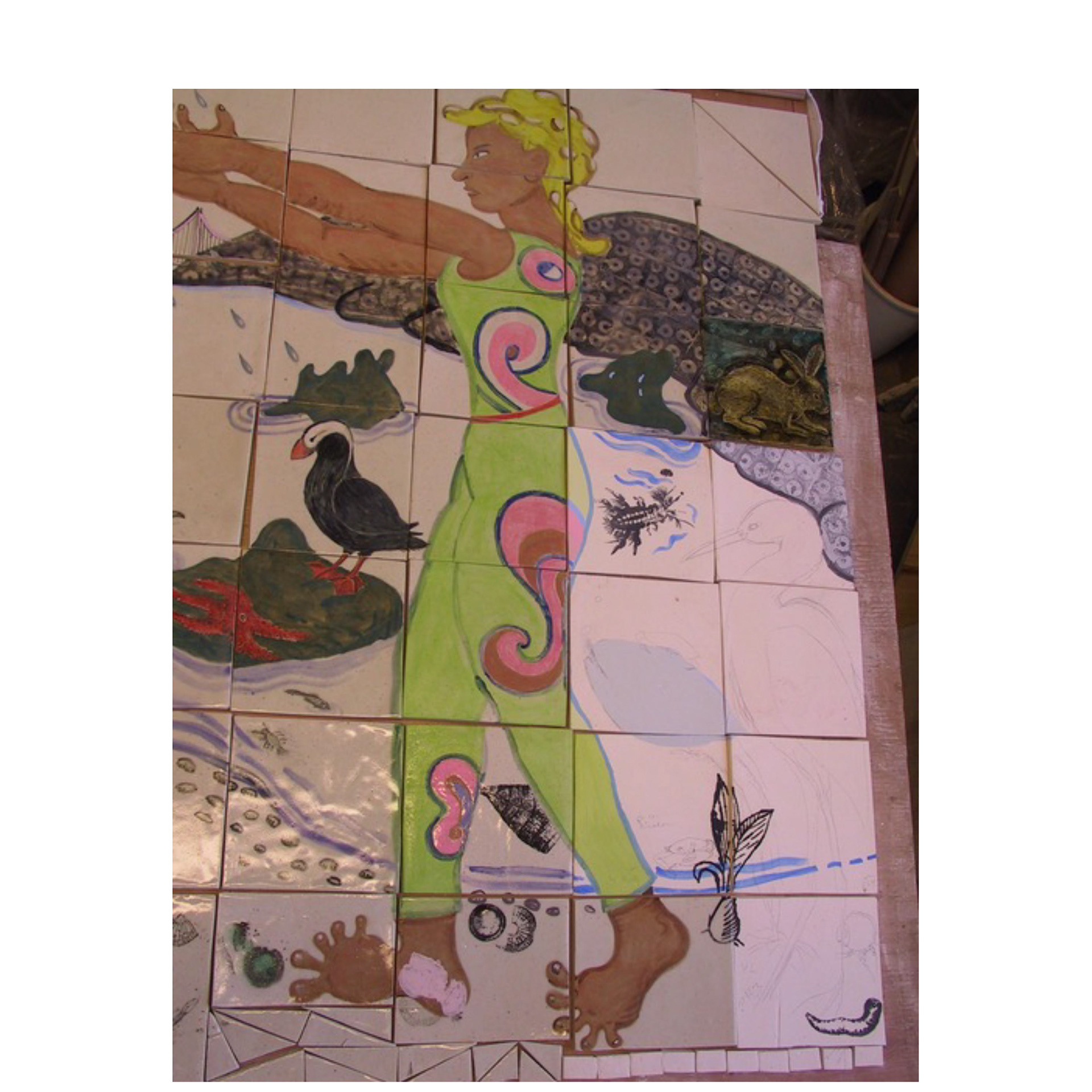 ‘Encounter’-  bathroom tile commission work in progress