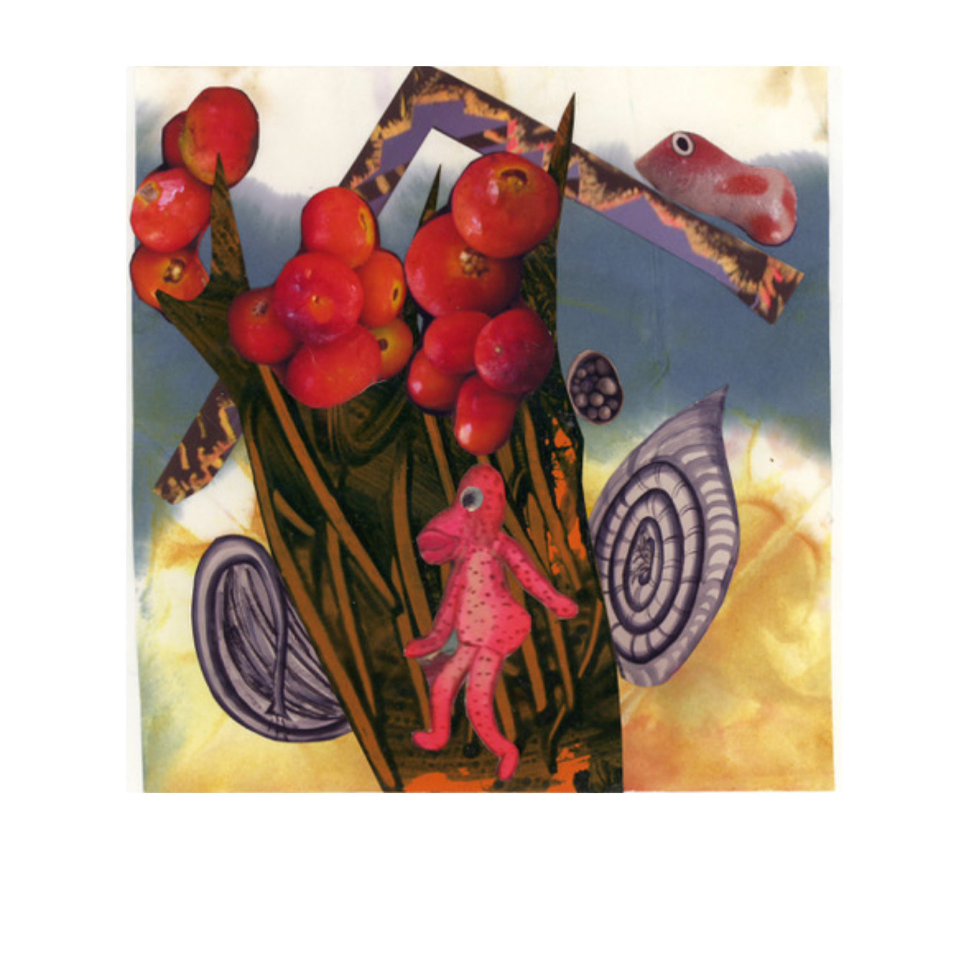 Tree Ears 2012  6”  X  5.5”  Collage, Watercolor