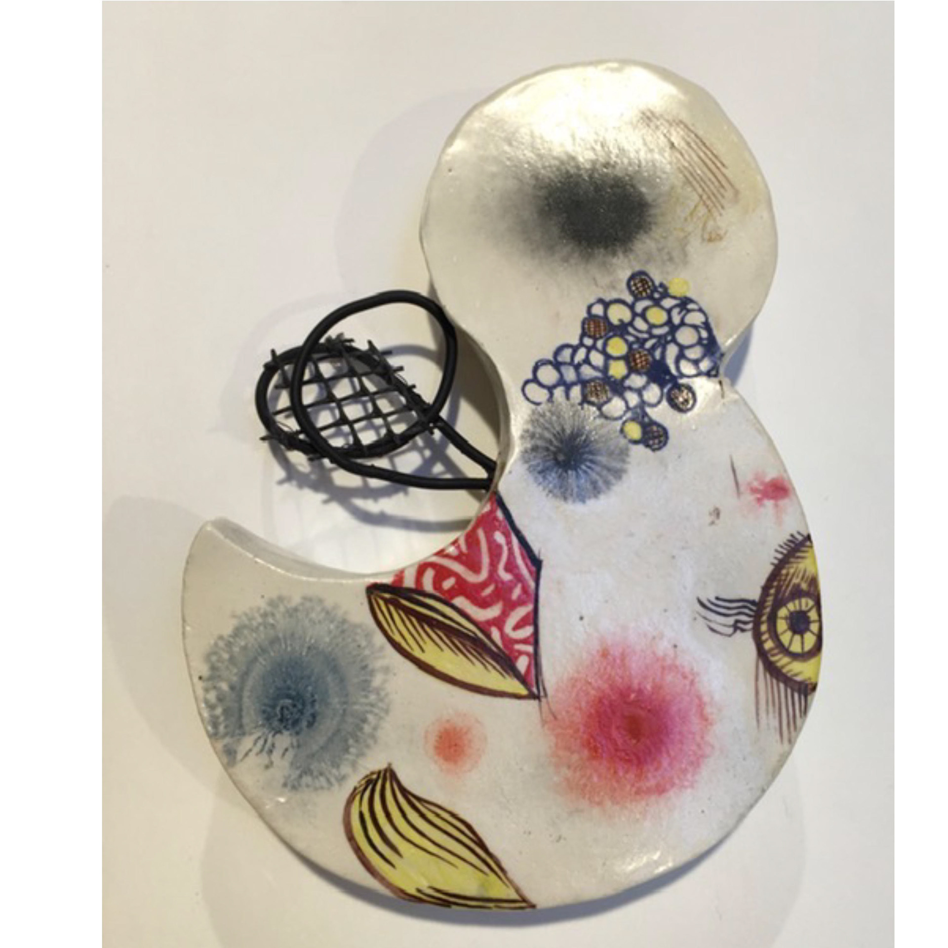 Playing Around Series- 2012, 8.5 x 6 x 1.5”, ceramic, wire 