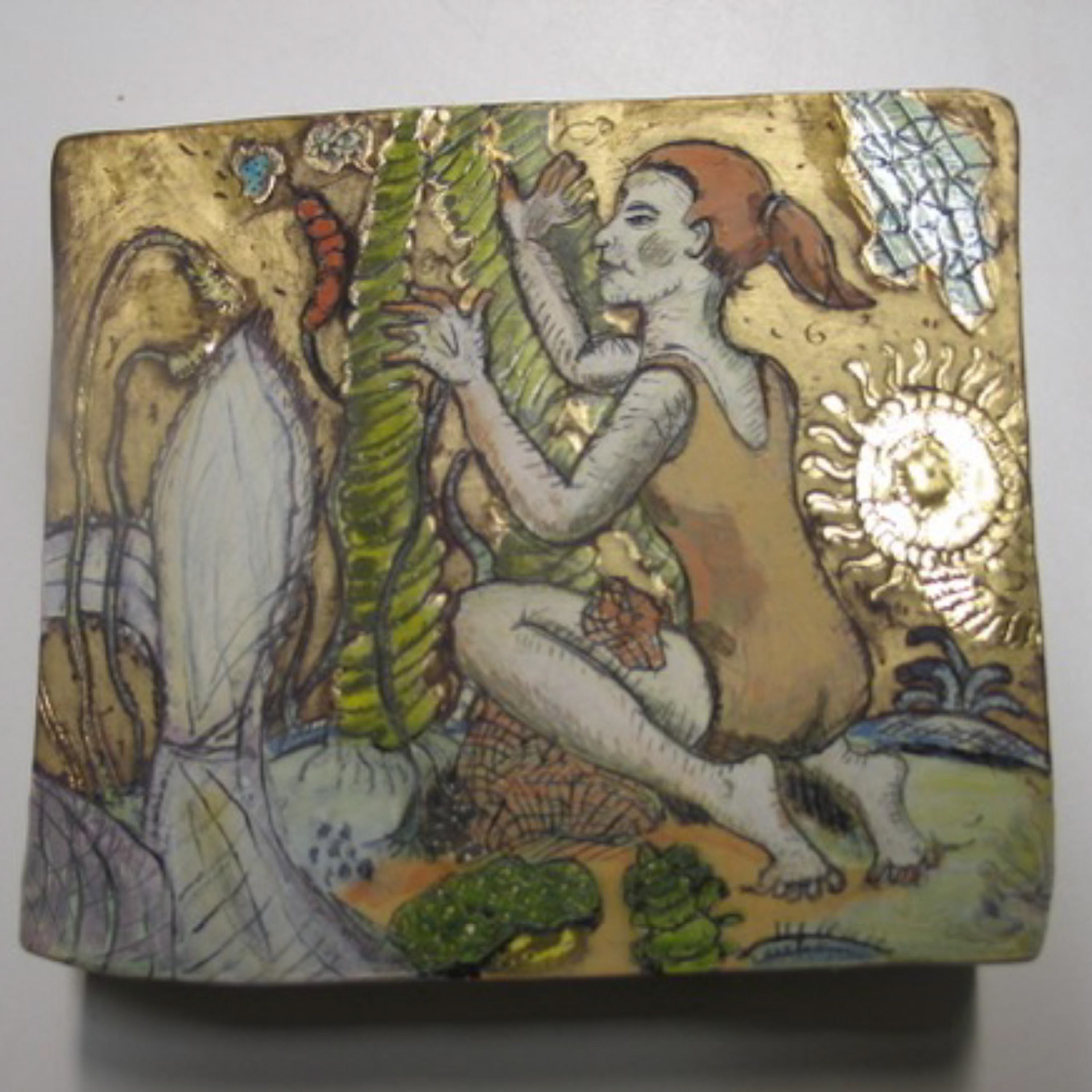 Girl in Gold Background- 4.5 x 5 x 3/4”