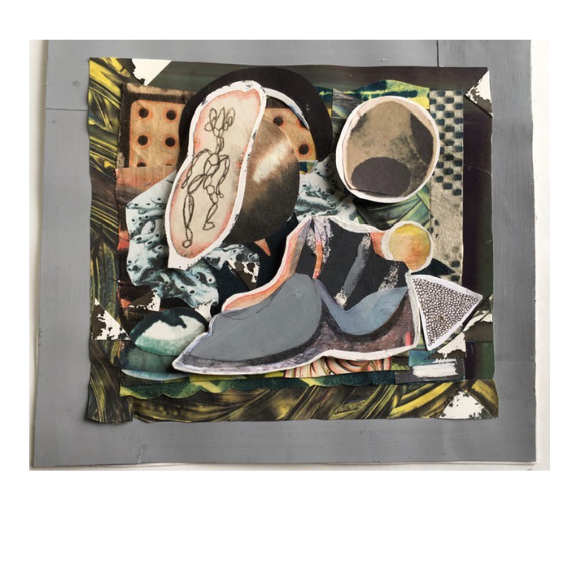 If The Shoe Fits- 2023 printed matter, ink, watercolor 8 x 9 x .05”