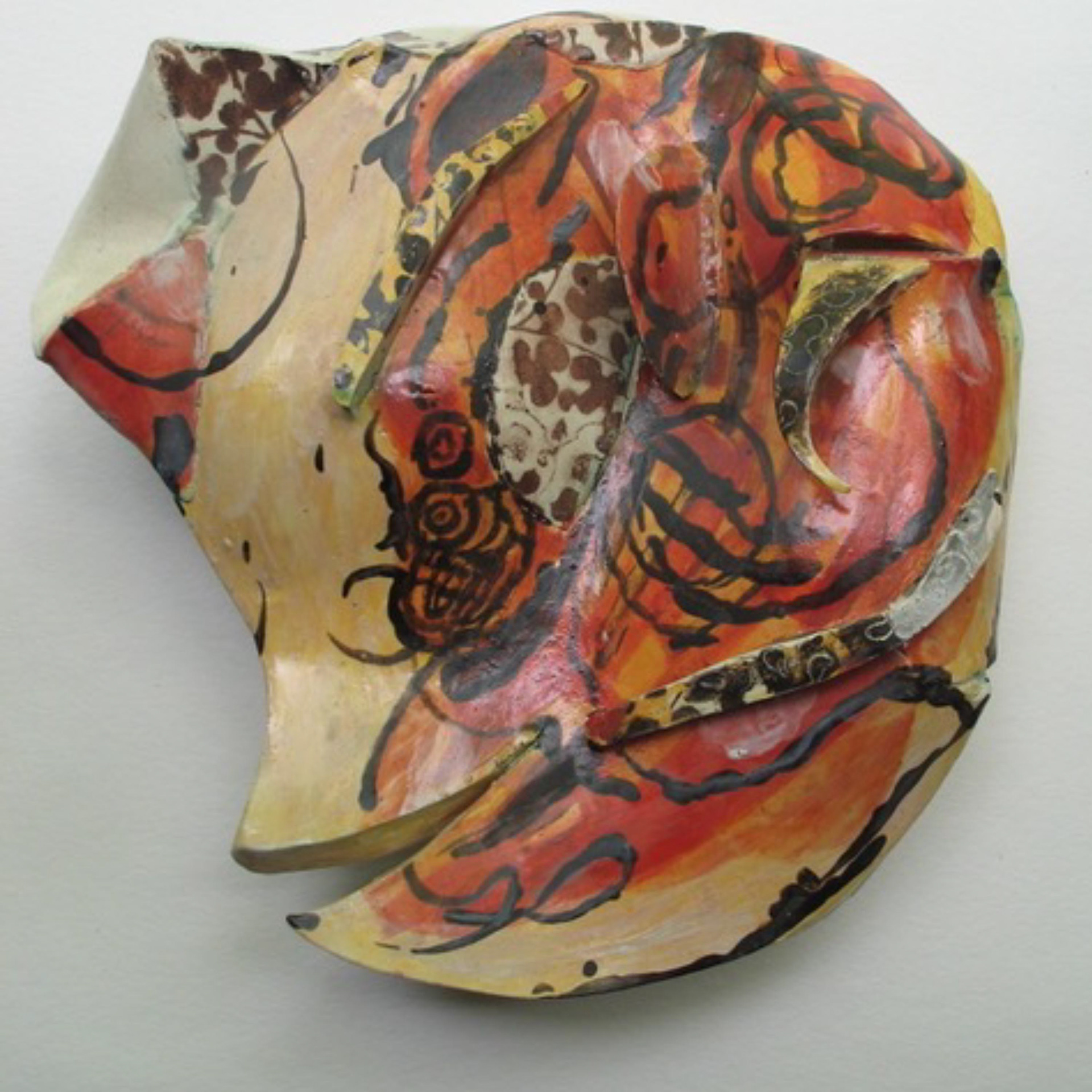 Getting Red- 12 x 12 x 3”, ceramic