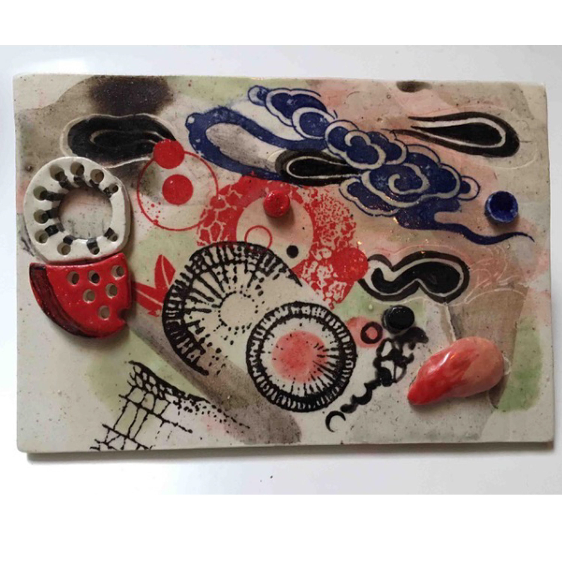 Spinning Wheels tile- 2009, 4 x 6”
