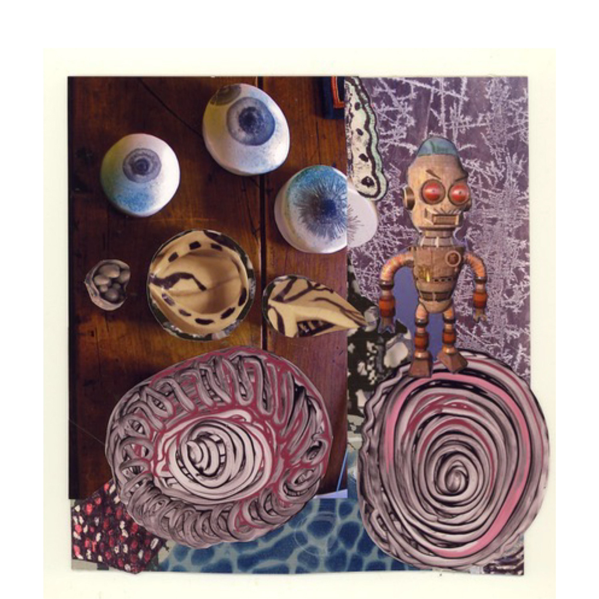 Space Flea 26- Spinning Around – 2011, 8.5 x 6.5’’,collage & cyanotype