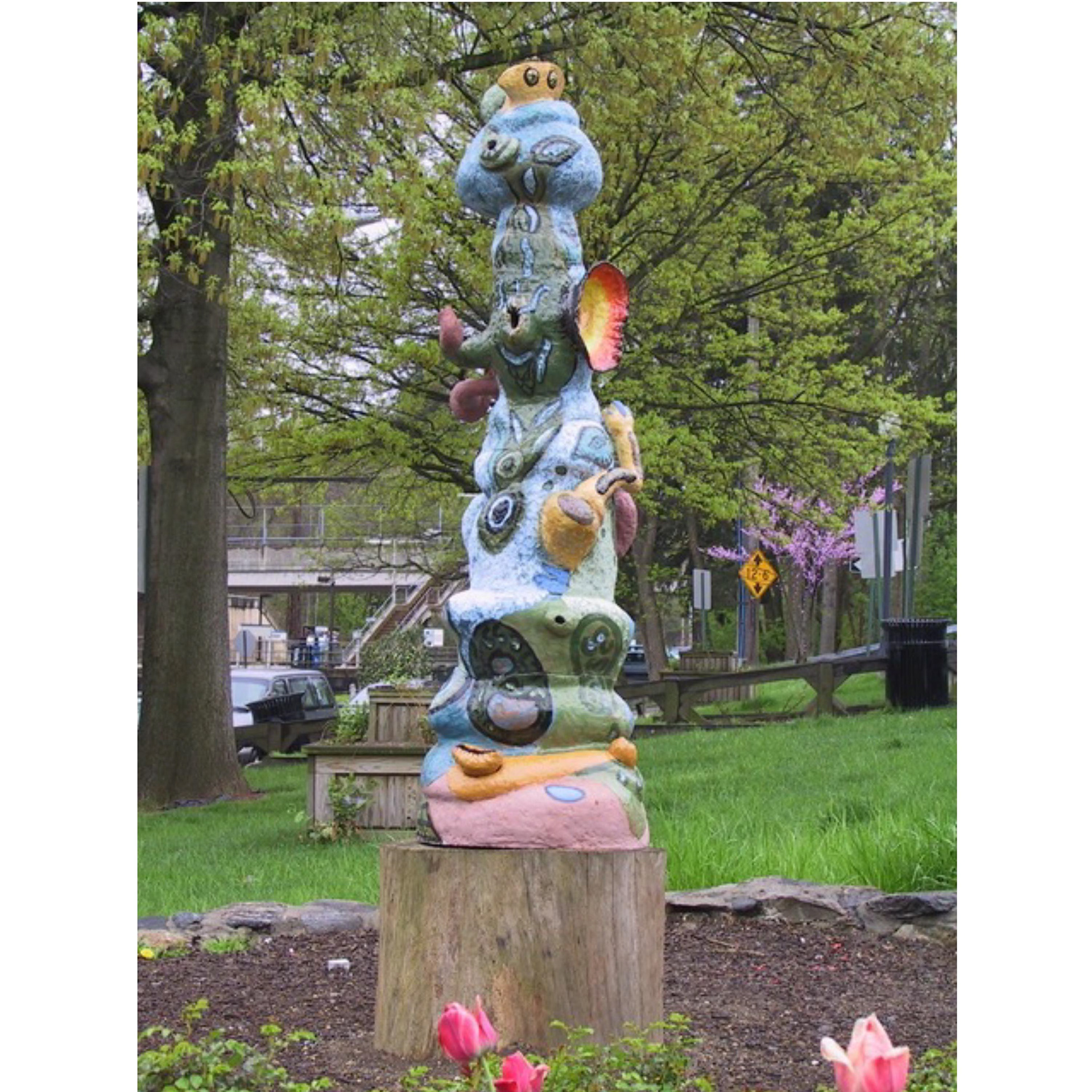 Blue Bubbly- 70 x 20 x 18”, ceramic