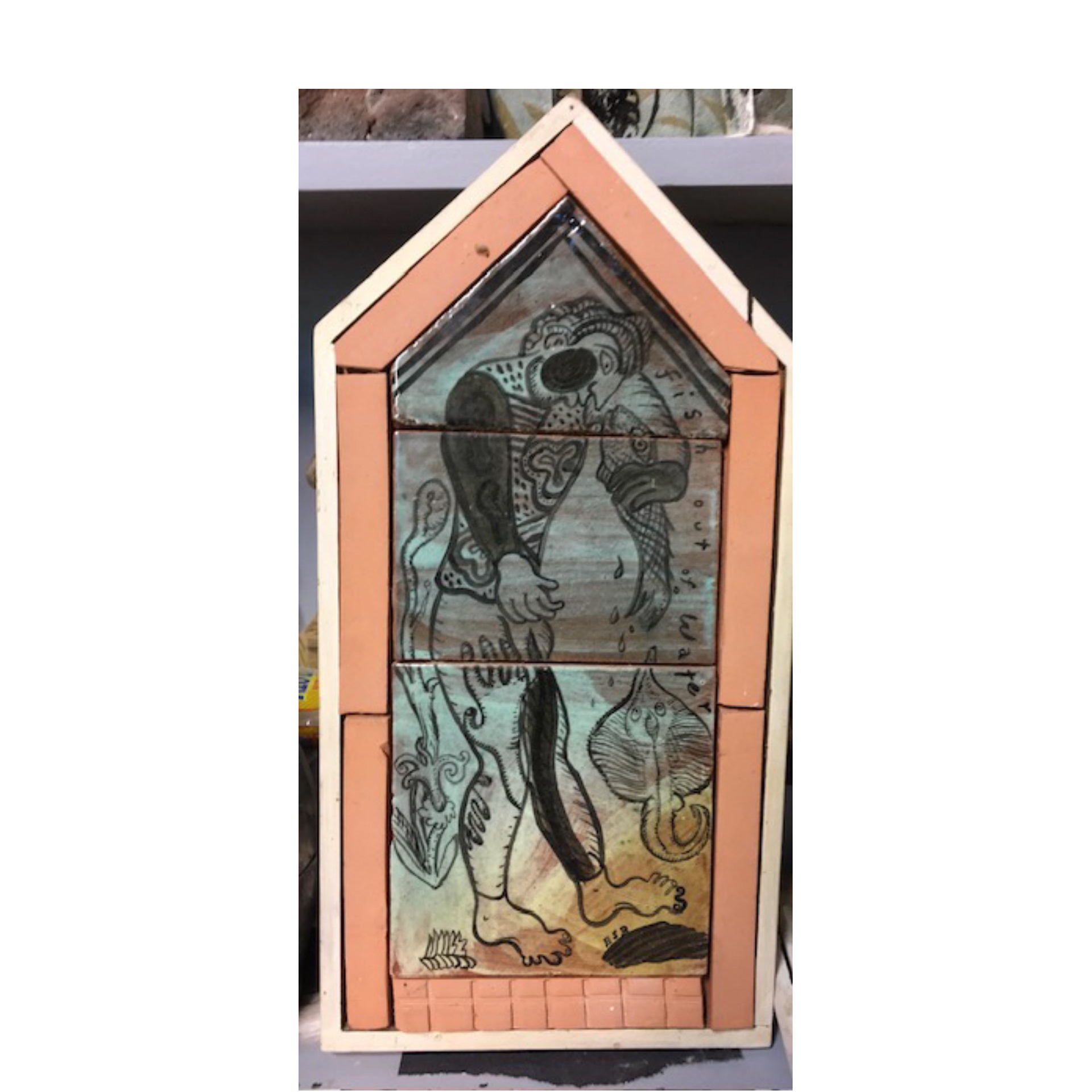 Look Me in the Eye tile- 18 x 8 x 1”, 1995