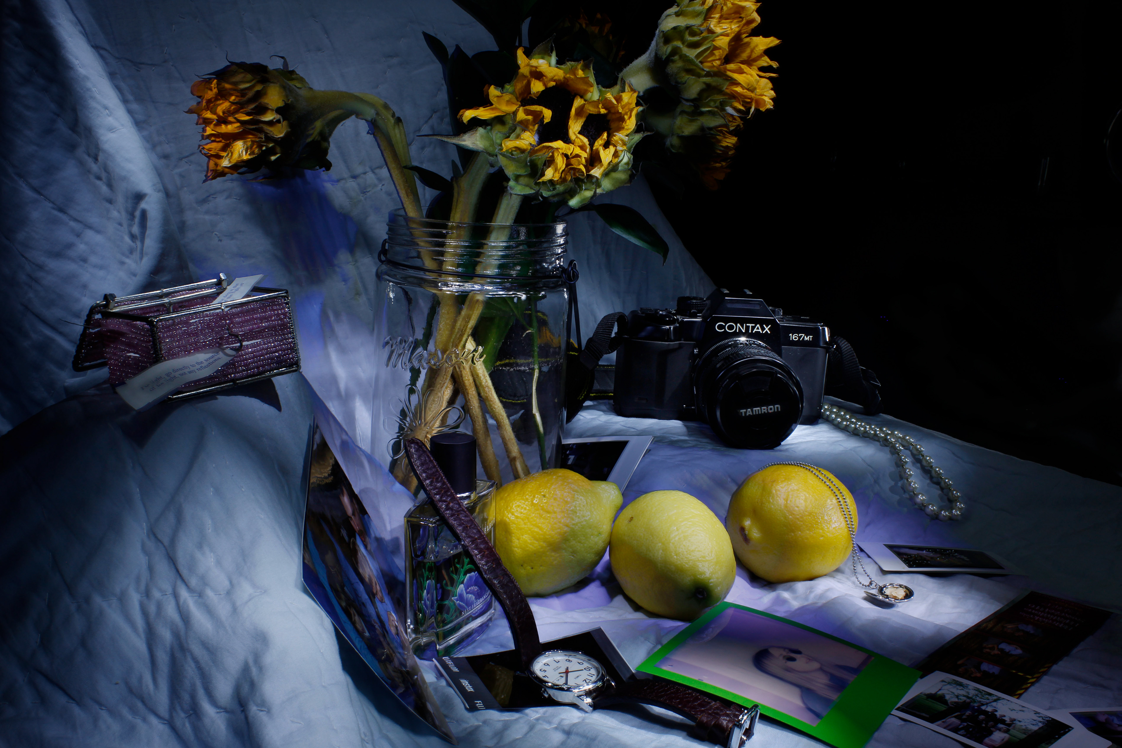 "Vanitas" photo project, a series of images compiled via Photoshop into a cohesive and painterly image.