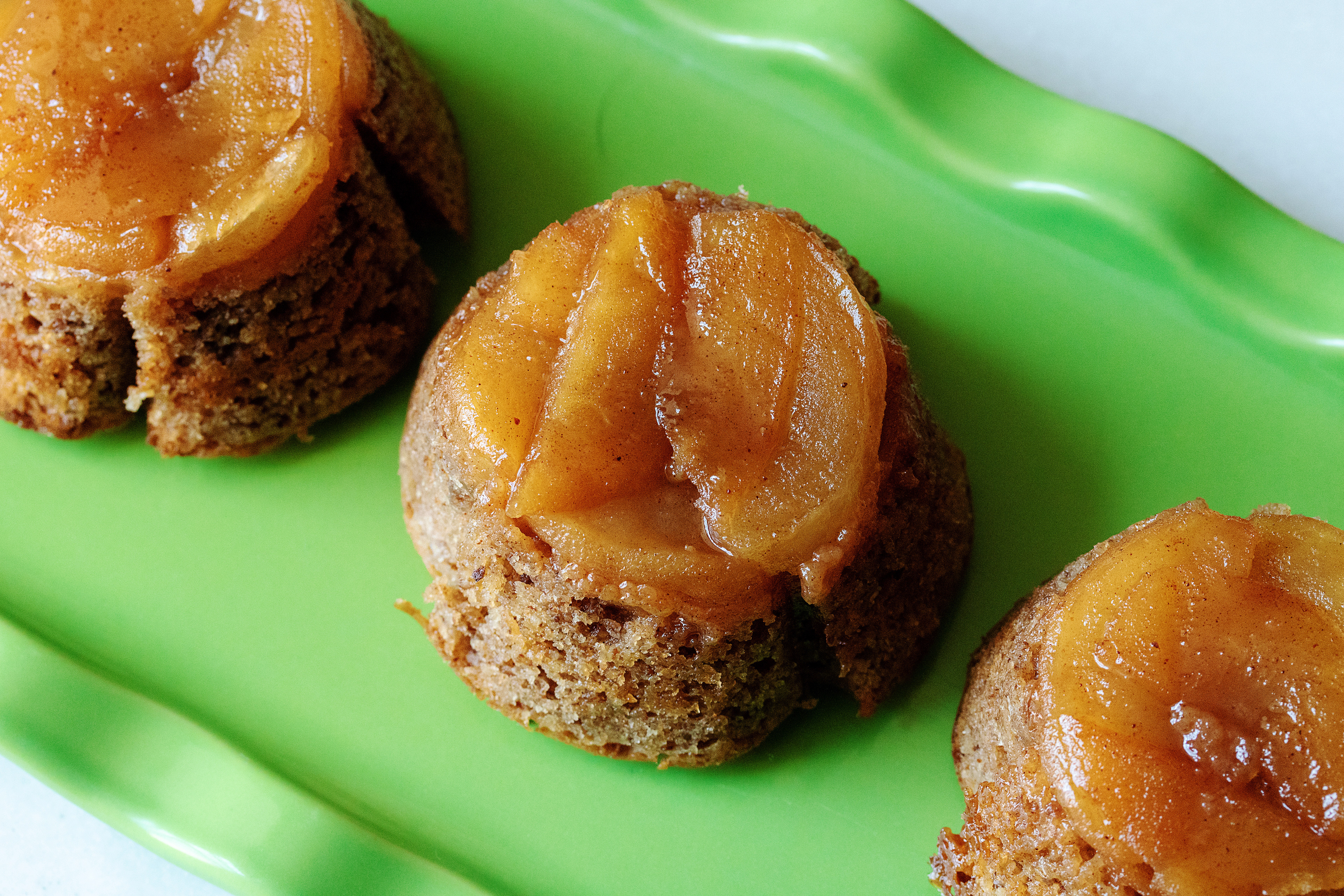 caramelized apple pecan upside-down muffin