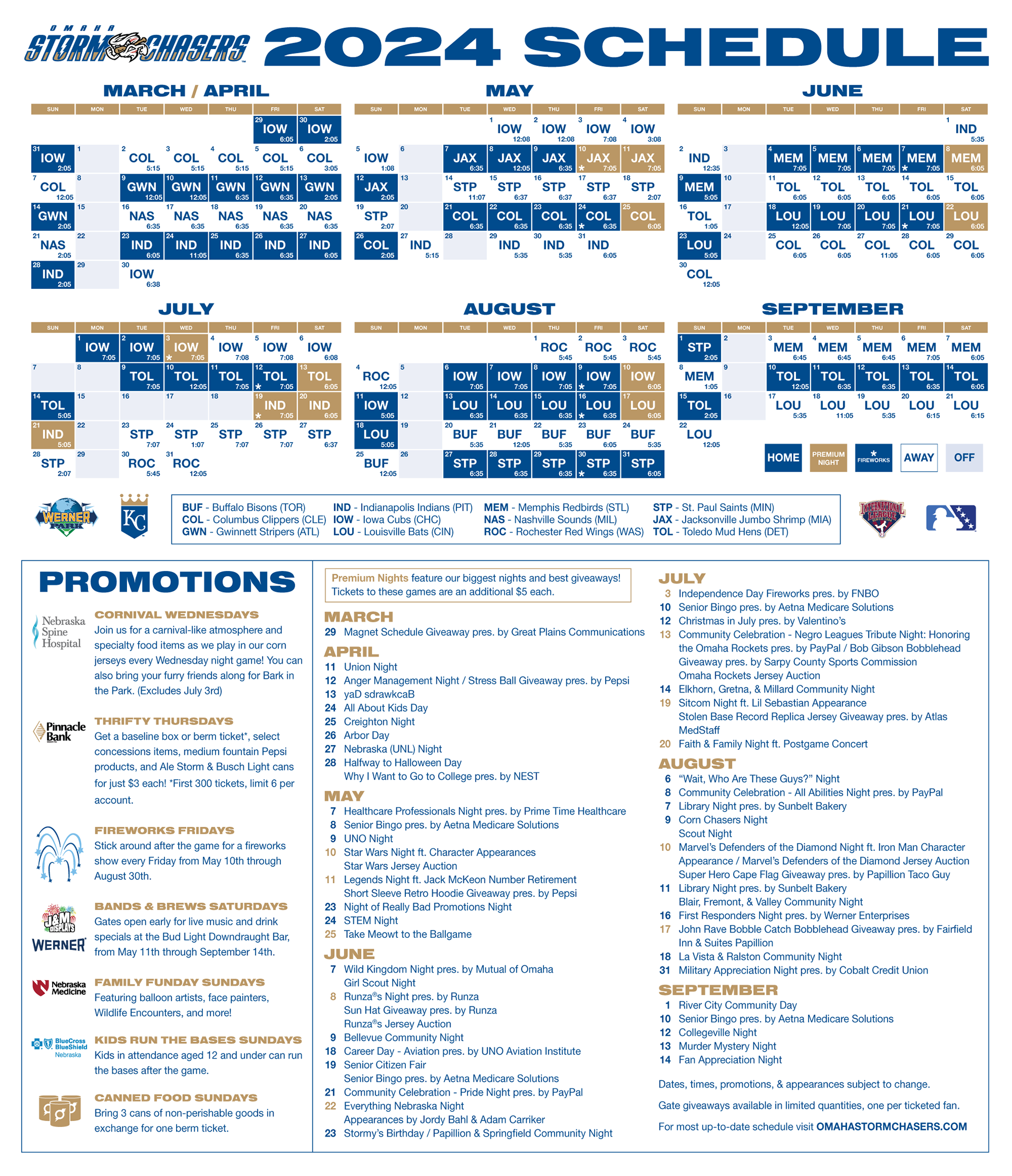 Pocket Schedule Interior (2024)