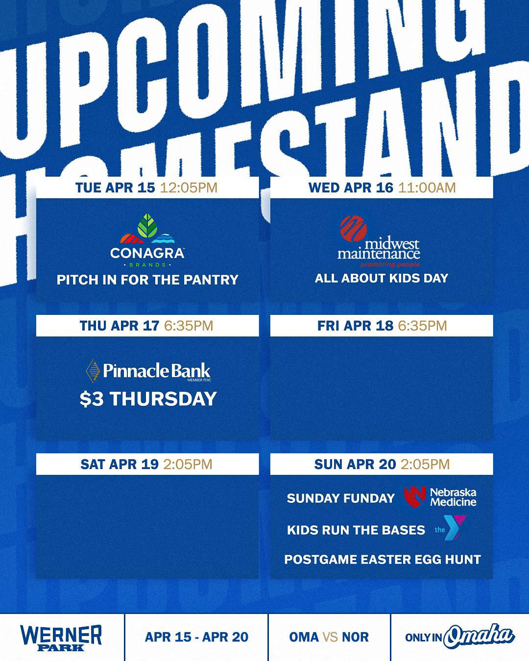 2025 Upcoming Homestand