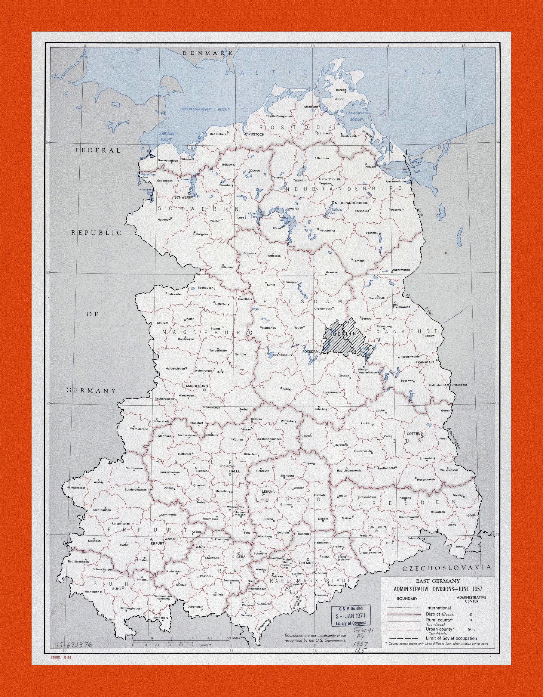 East German, Administrative Devisions 1958