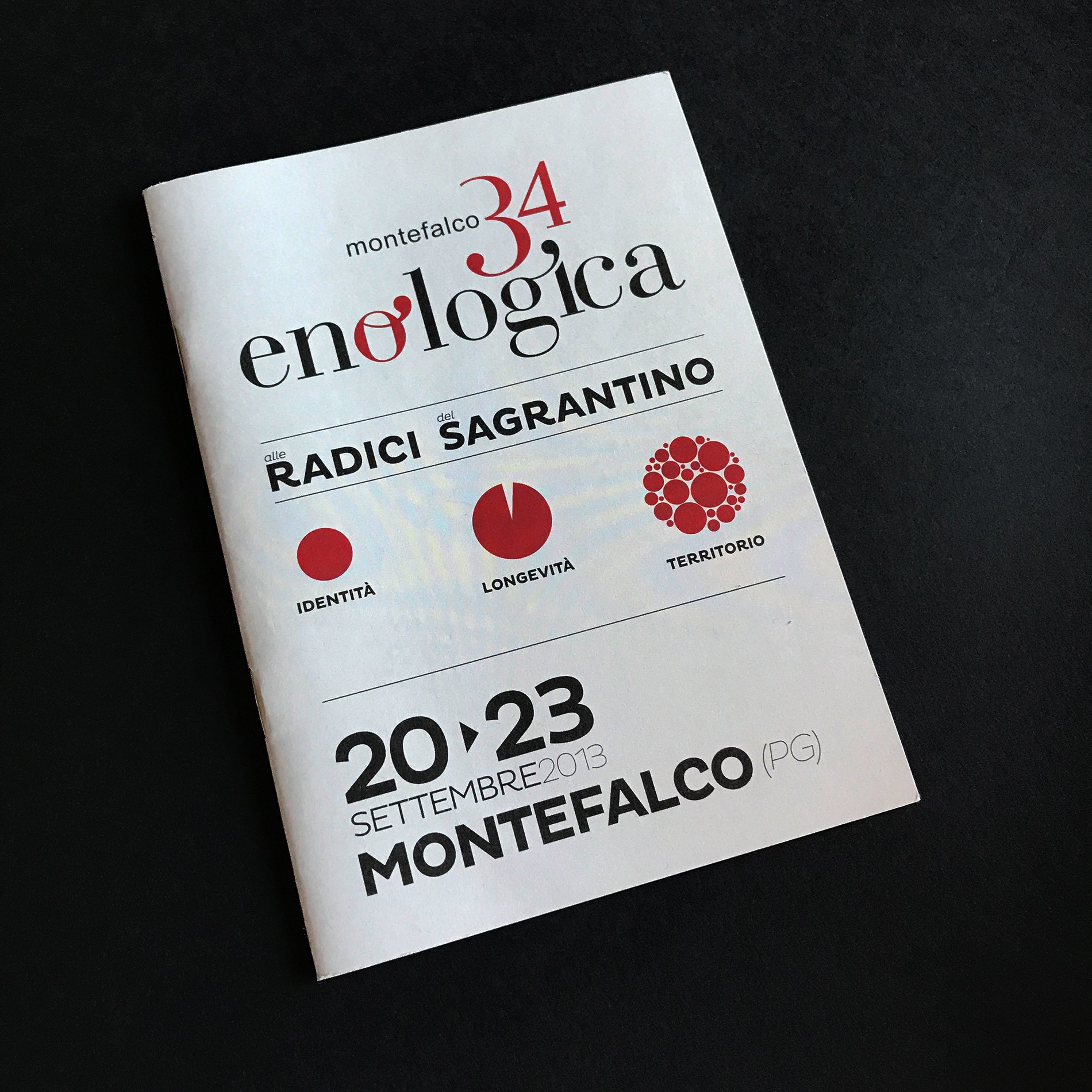 booklet, programma, cartaceo, stampa, print, enologica, wine event, sagrantino, montefalco, italian wine, branding