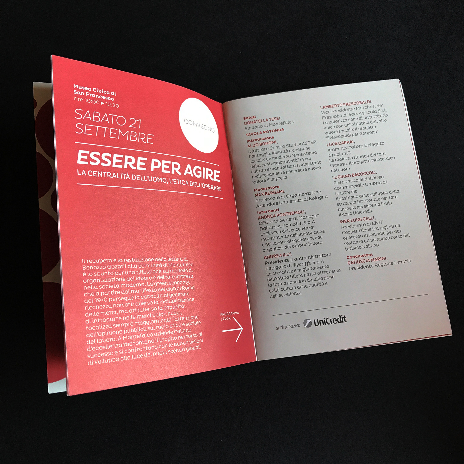 booklet, programma, cartaceo, stampa, print, enologica, wine event, sagrantino, montefalco, italian wine, branding