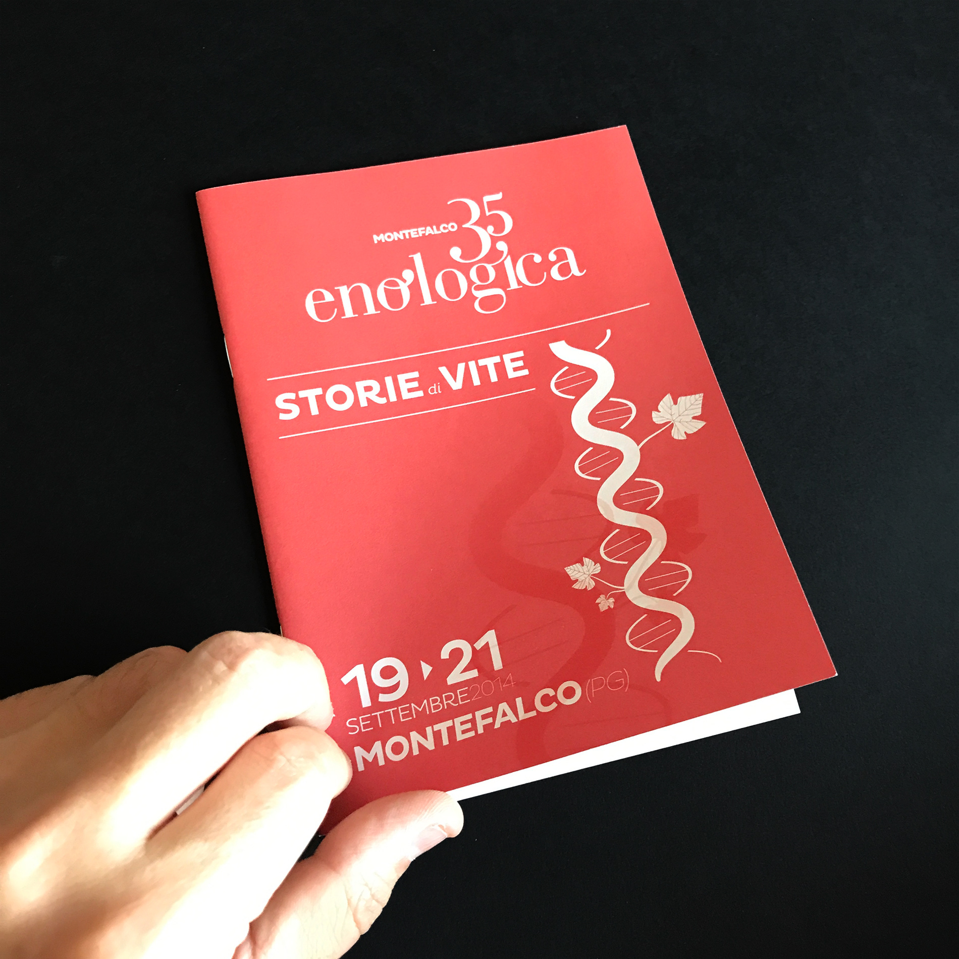 booklet, programma, cartaceo, stampa, print, enologica, wine event, sagrantino, montefalco, italian wine, branding