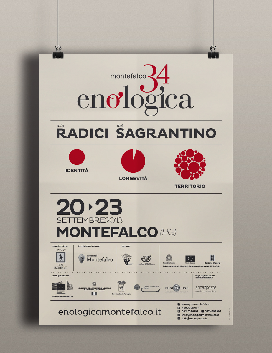 poster, enologica, wine event, sagrantino, montefalco, italian wine, branding