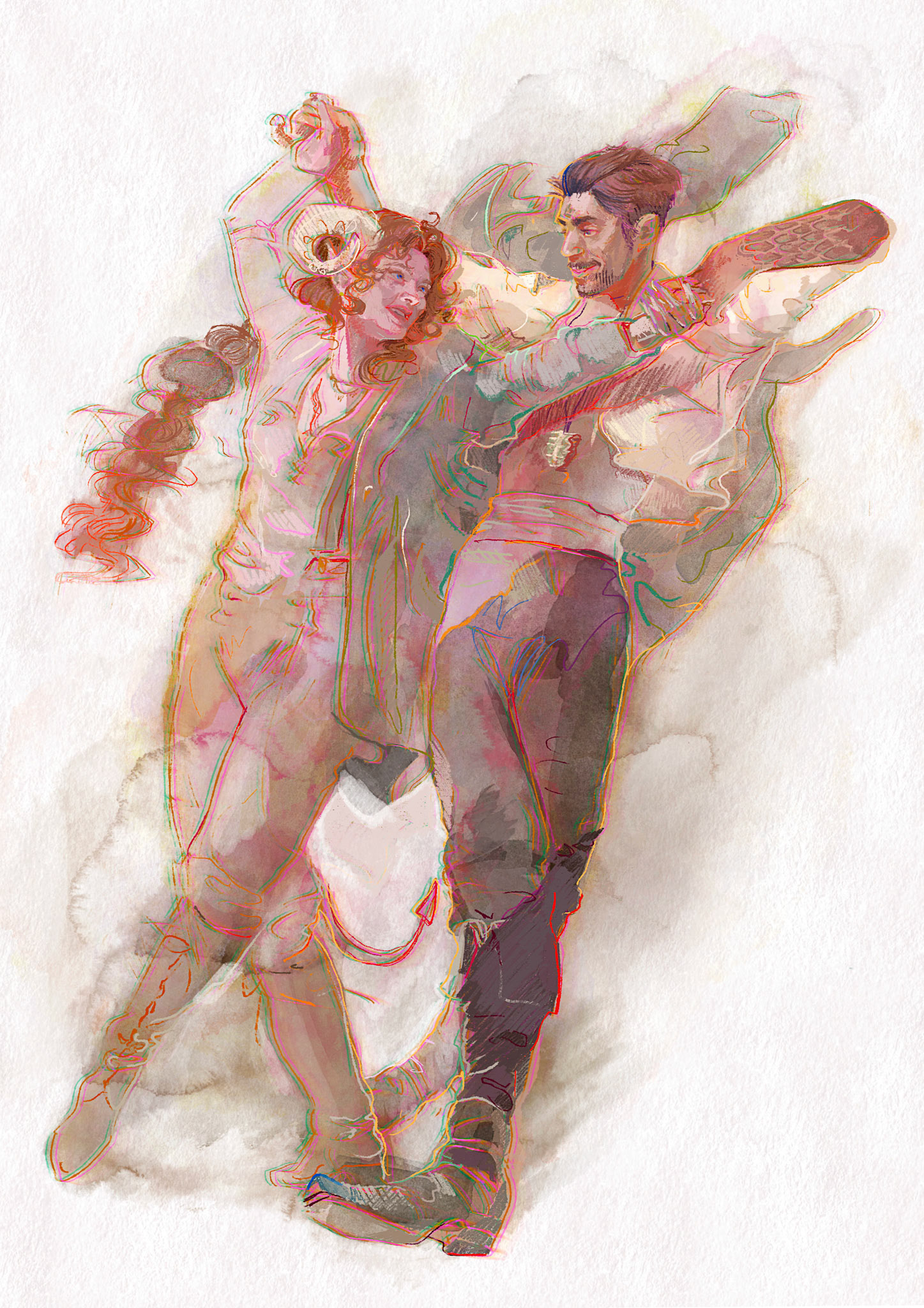 Dancing Tiefling & Man