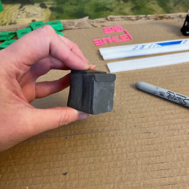 Uber Eats courier bag I sculpted from Plastiline 