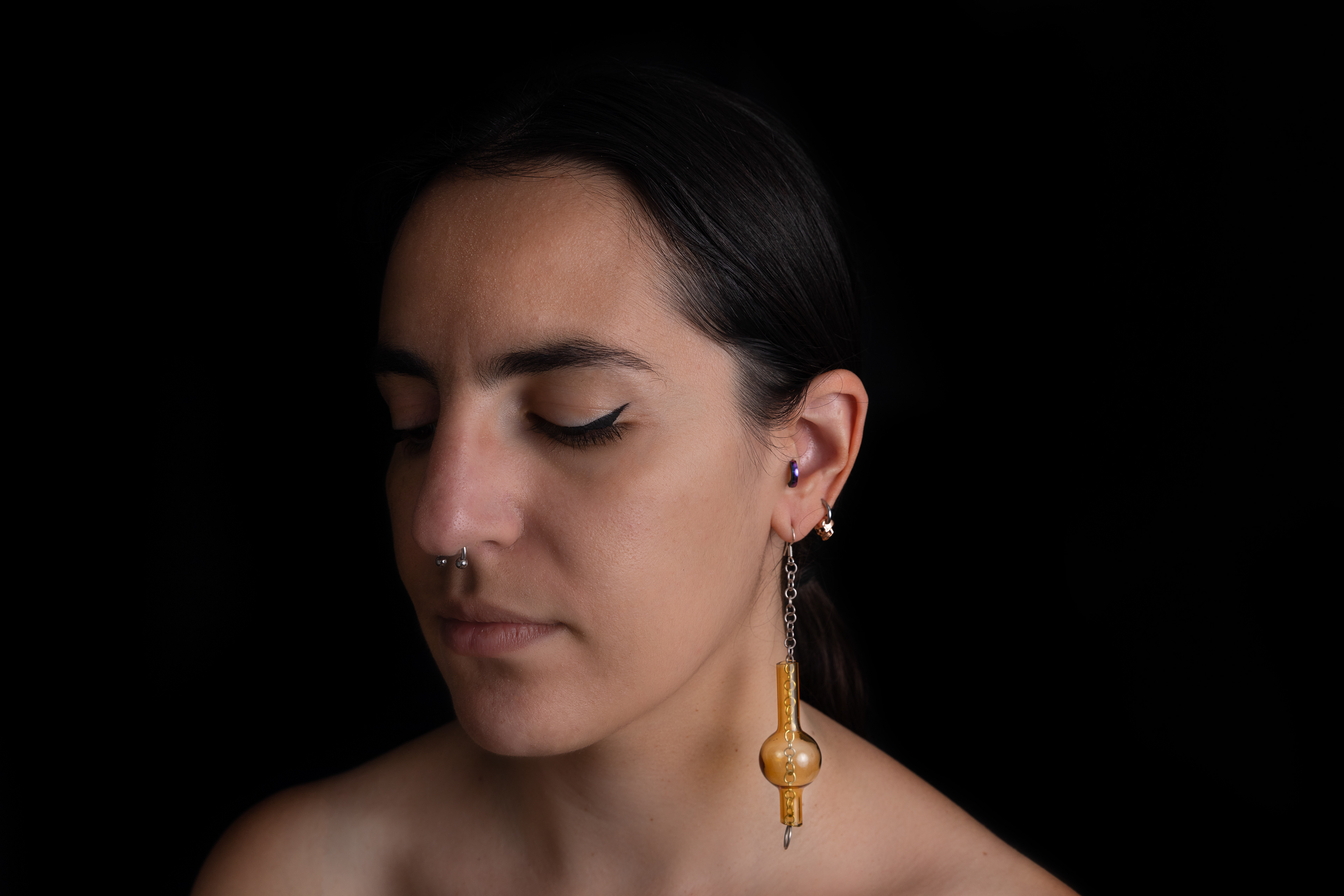 Earrings titled "Blow-Up" - yellow