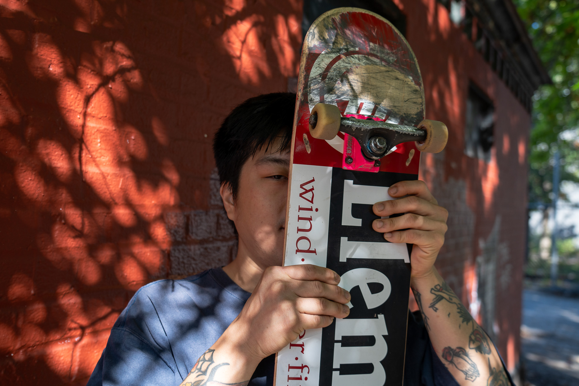 Benson rides an Element Skateboard