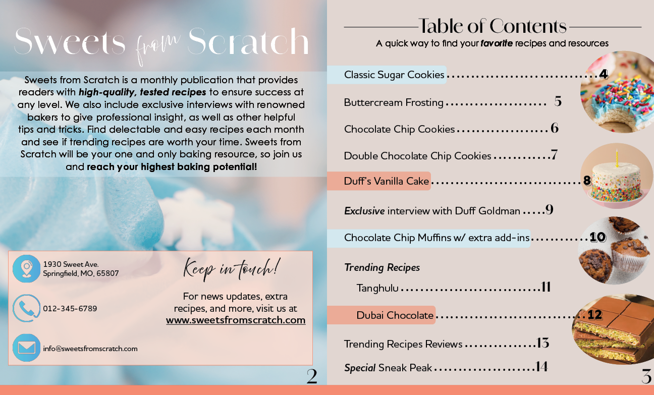 Inside Cover & Table of Contents