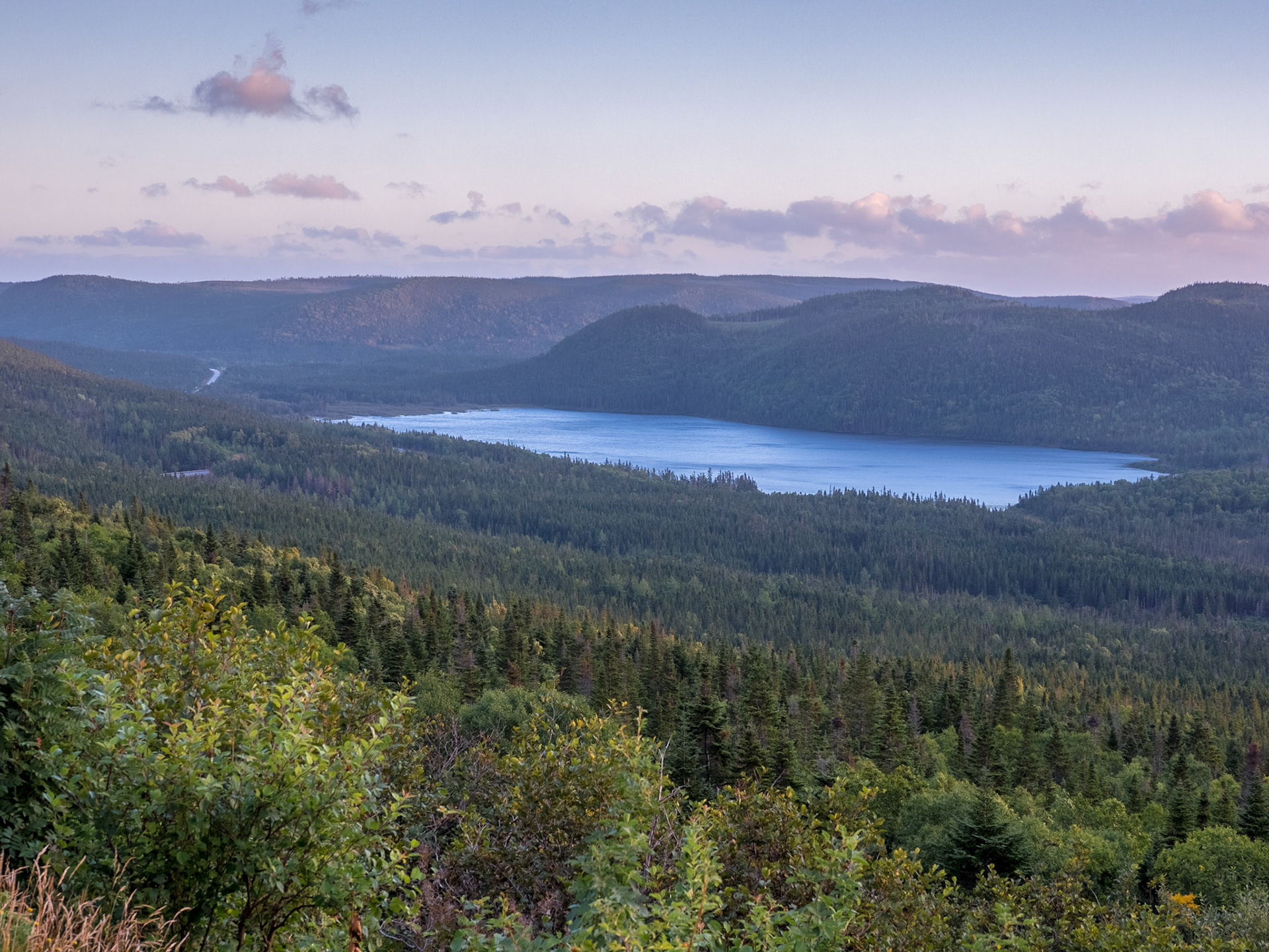 Eastern Arm of Bonne Bay at dusk in Gros Morne Park, Newfoundland.