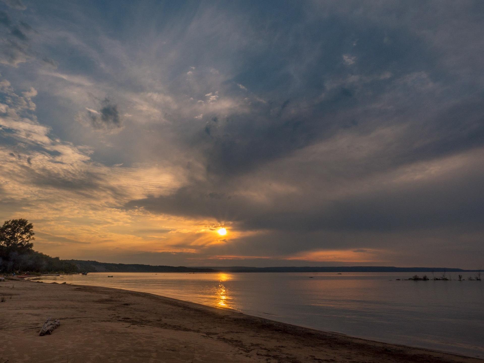 Sunset over Christie Beach in Thornbury, Ontario.