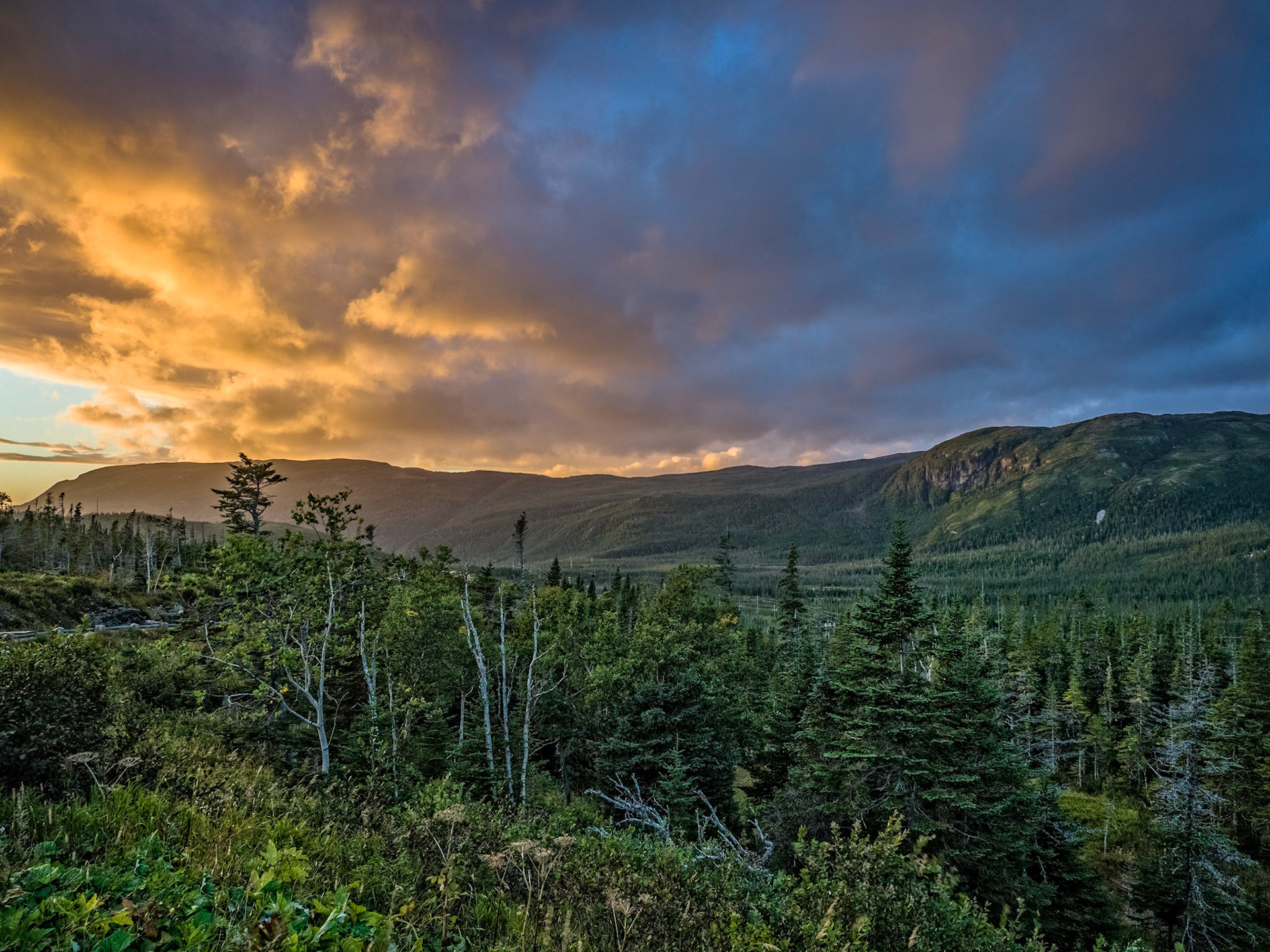 Sunset in Gros Morne National Park, Newfoundland.