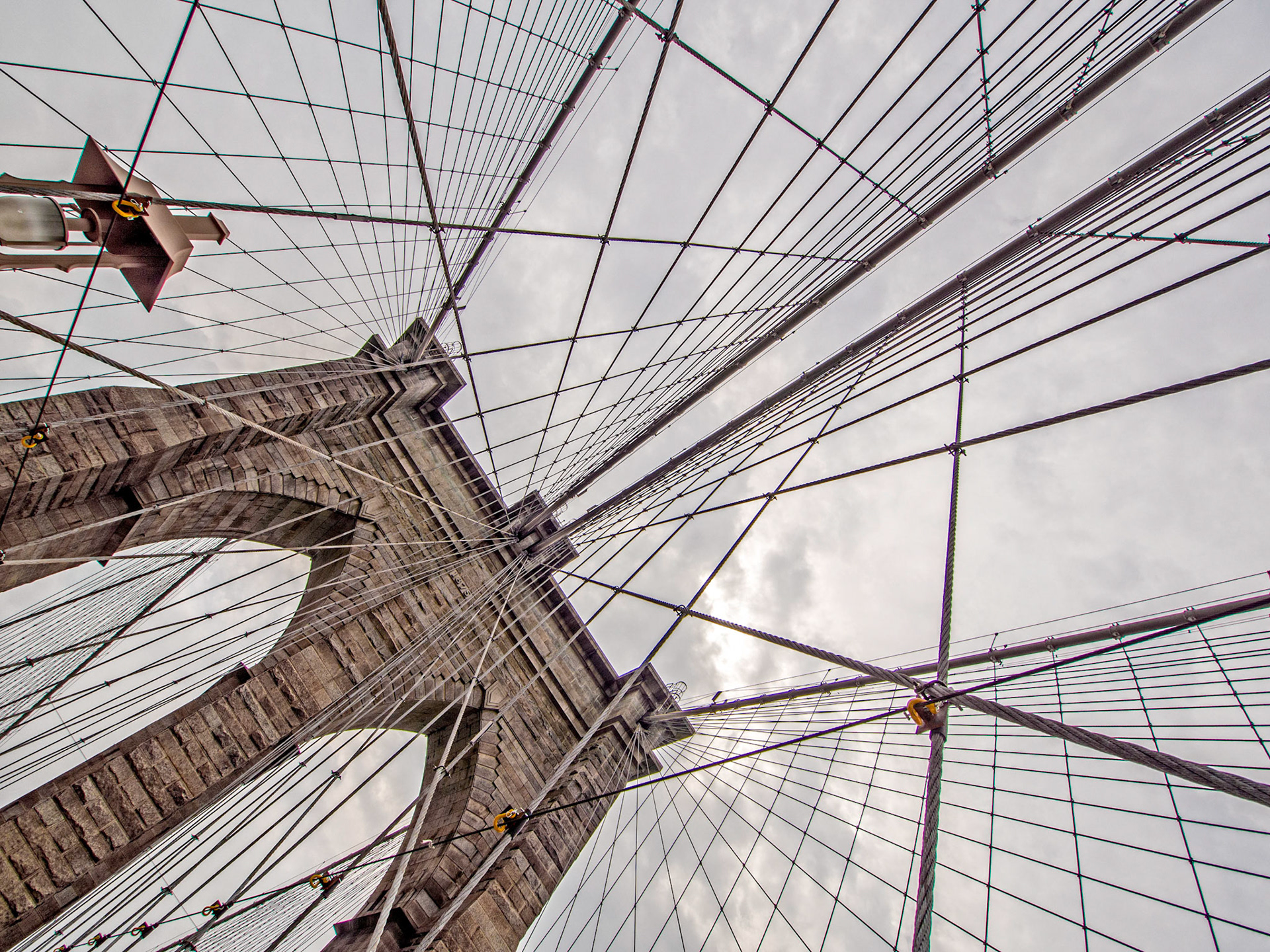 A different prespective on the Brooklyn Bridge in NYC.