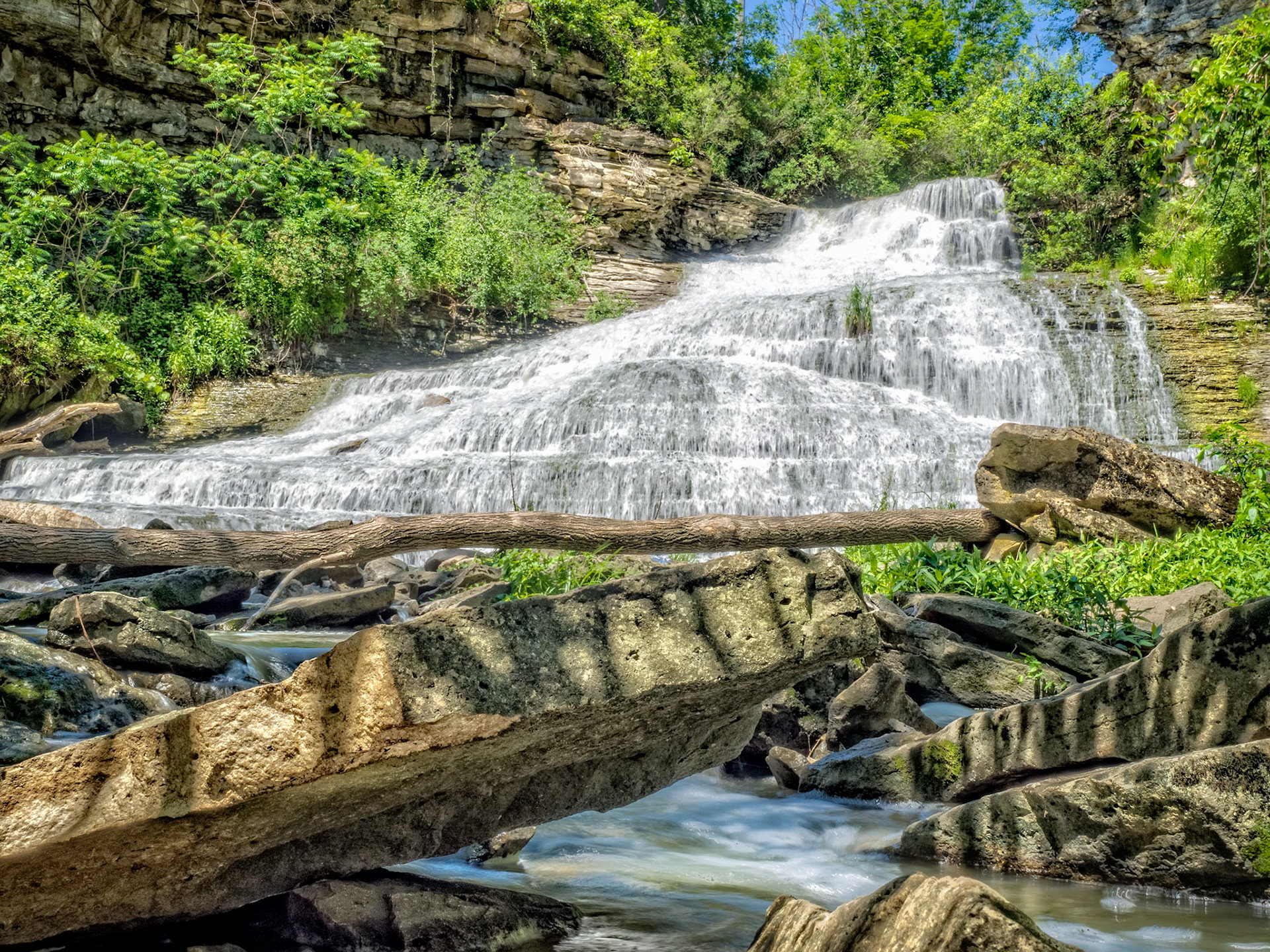 Beamer Falls is located on the escarpment near Grimsby, Ontario.