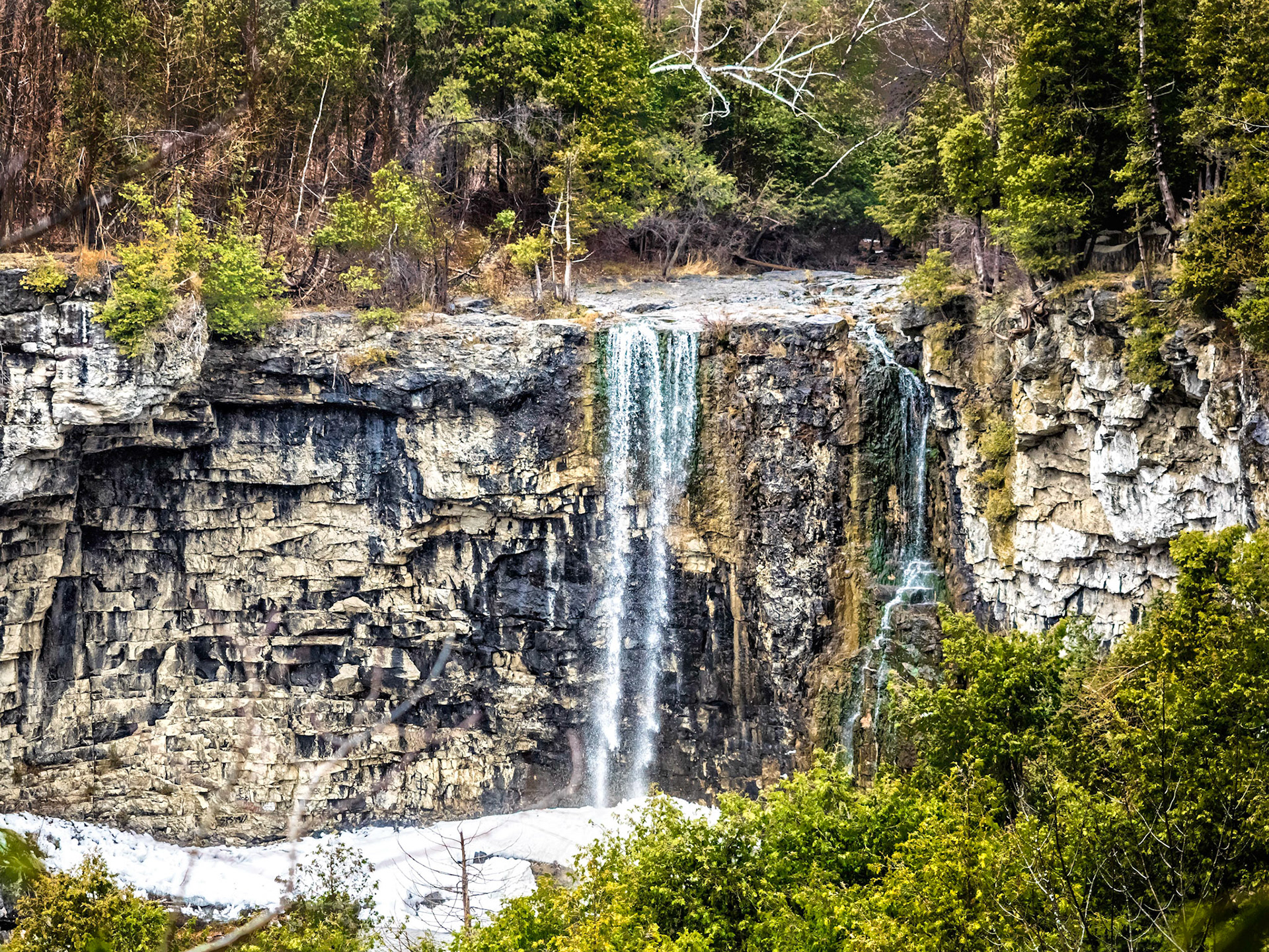 Eugenia Falls is at the head of the Beaver River in Eugenia, Ontario.