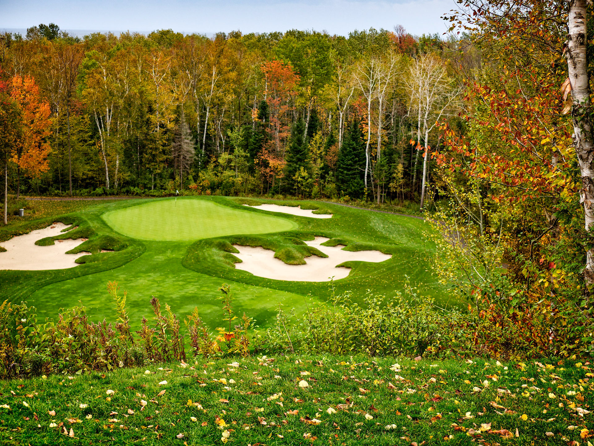 The view overlooking the 15th hole at Lora Bay Golf Course in Thornbury, Ontario.