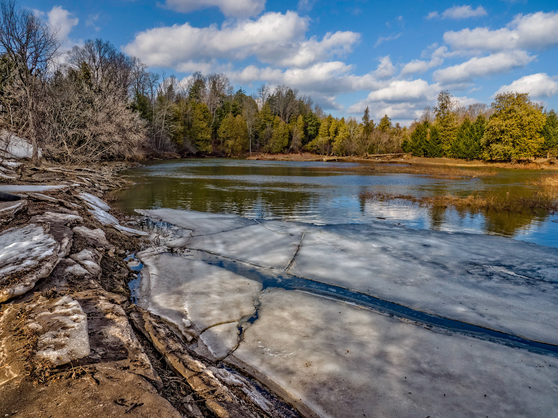 Last of the ice on the Bighead River near Meaford, Ontario.