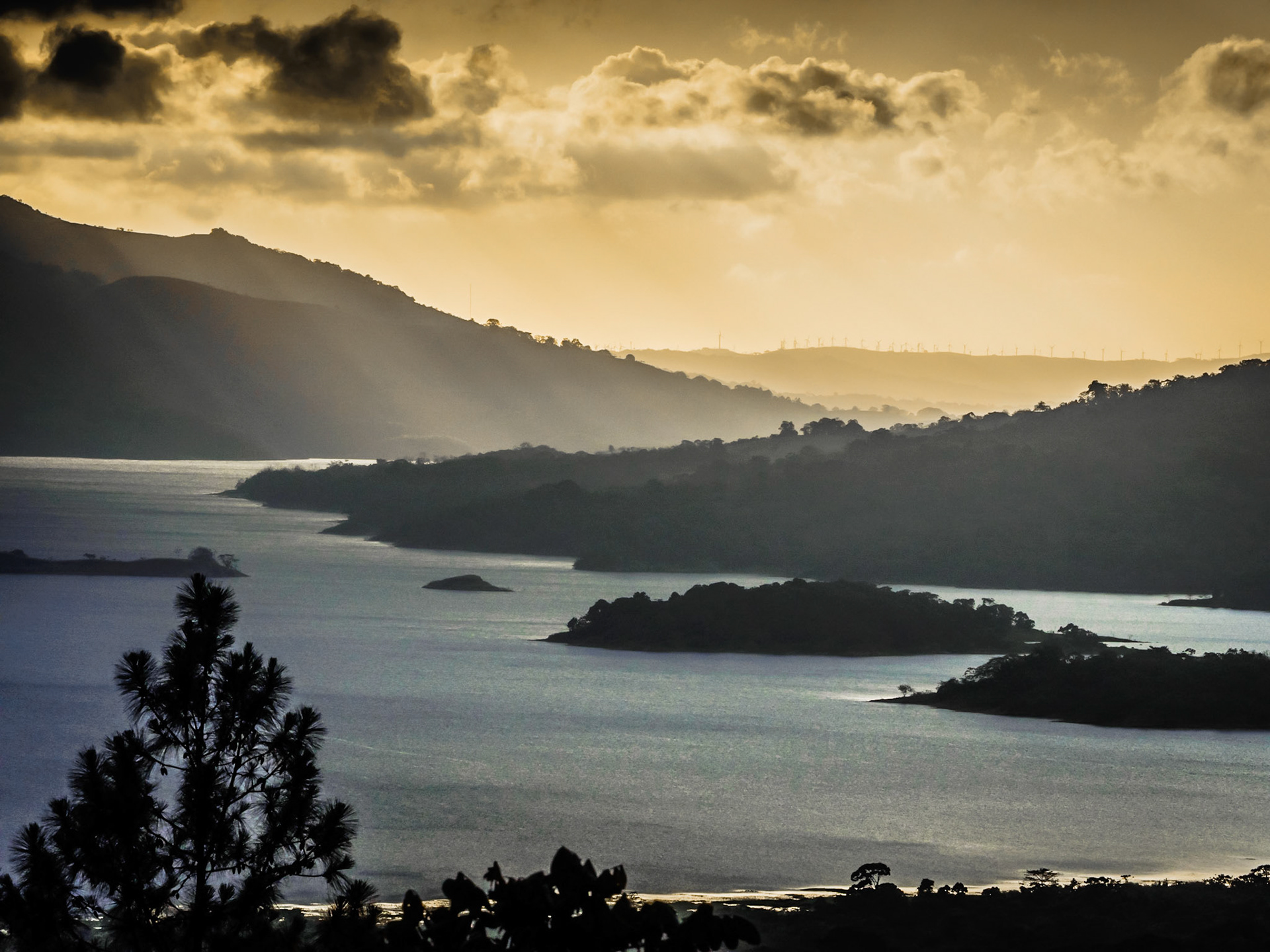 Costa Rican sunset near Arenal Volcano lodge.