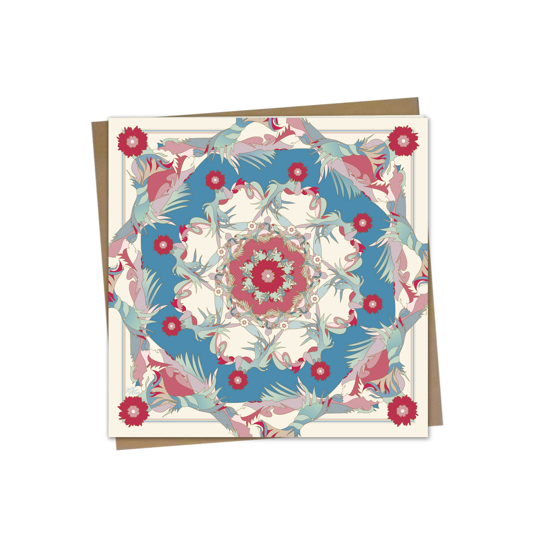 Bamboo Greeting Card with Kraft Envelope: Teacup Summer