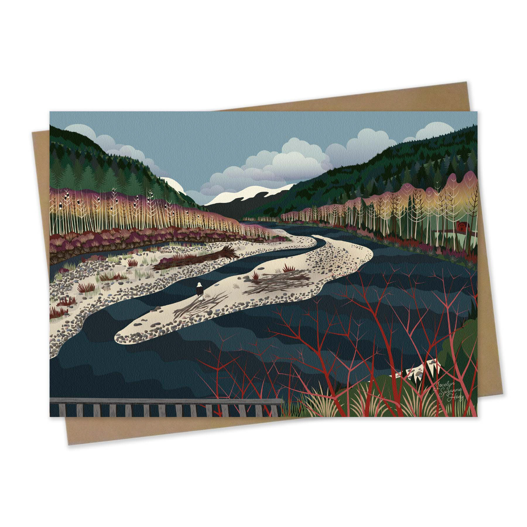 Bamboo Greeting Card with Kraft Envelope: North Fork Winter