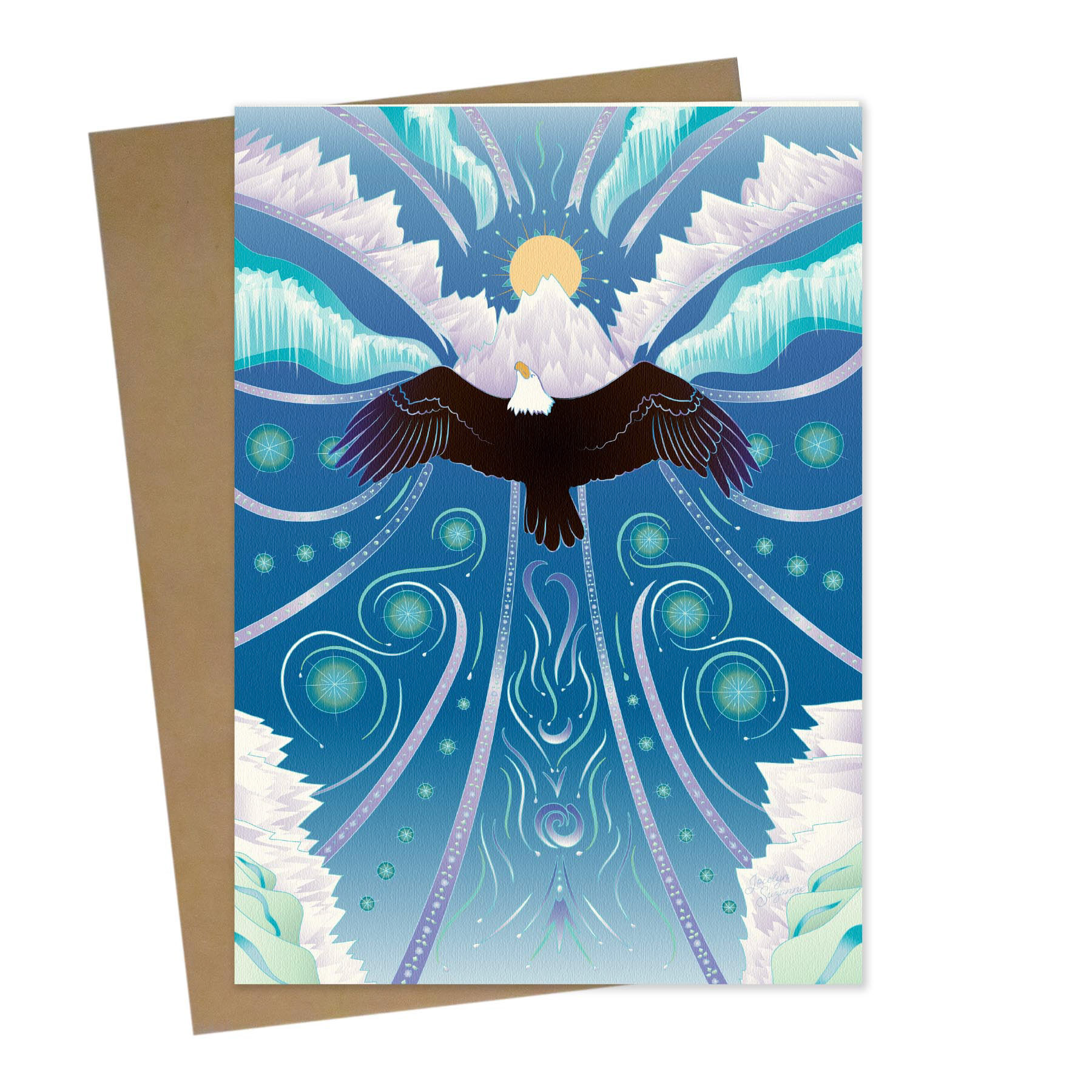 Bamboo Greeting Card: Eagle Rising