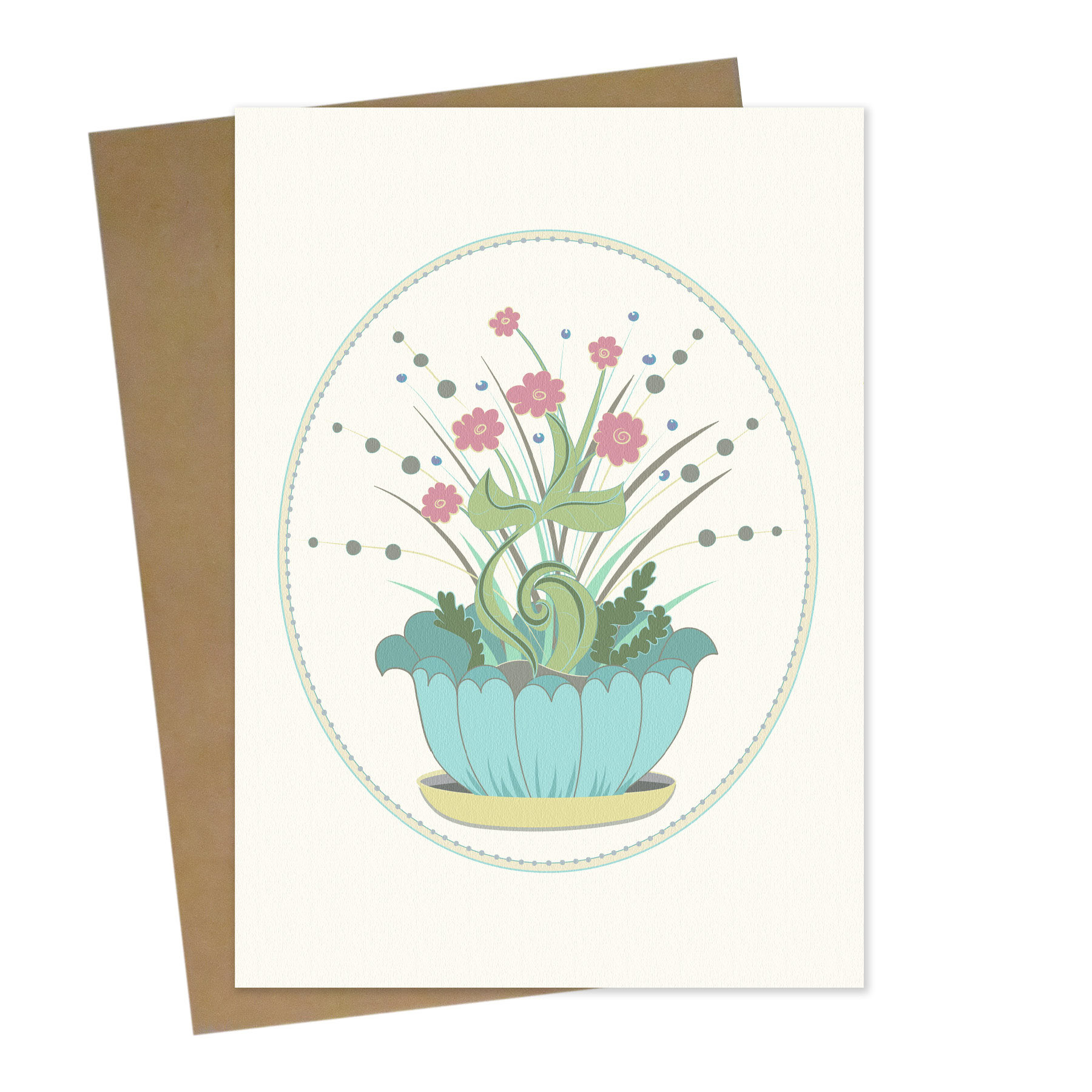 Bamboo Greeting Card with Kraft Envelope: Simply Bella's Bloom