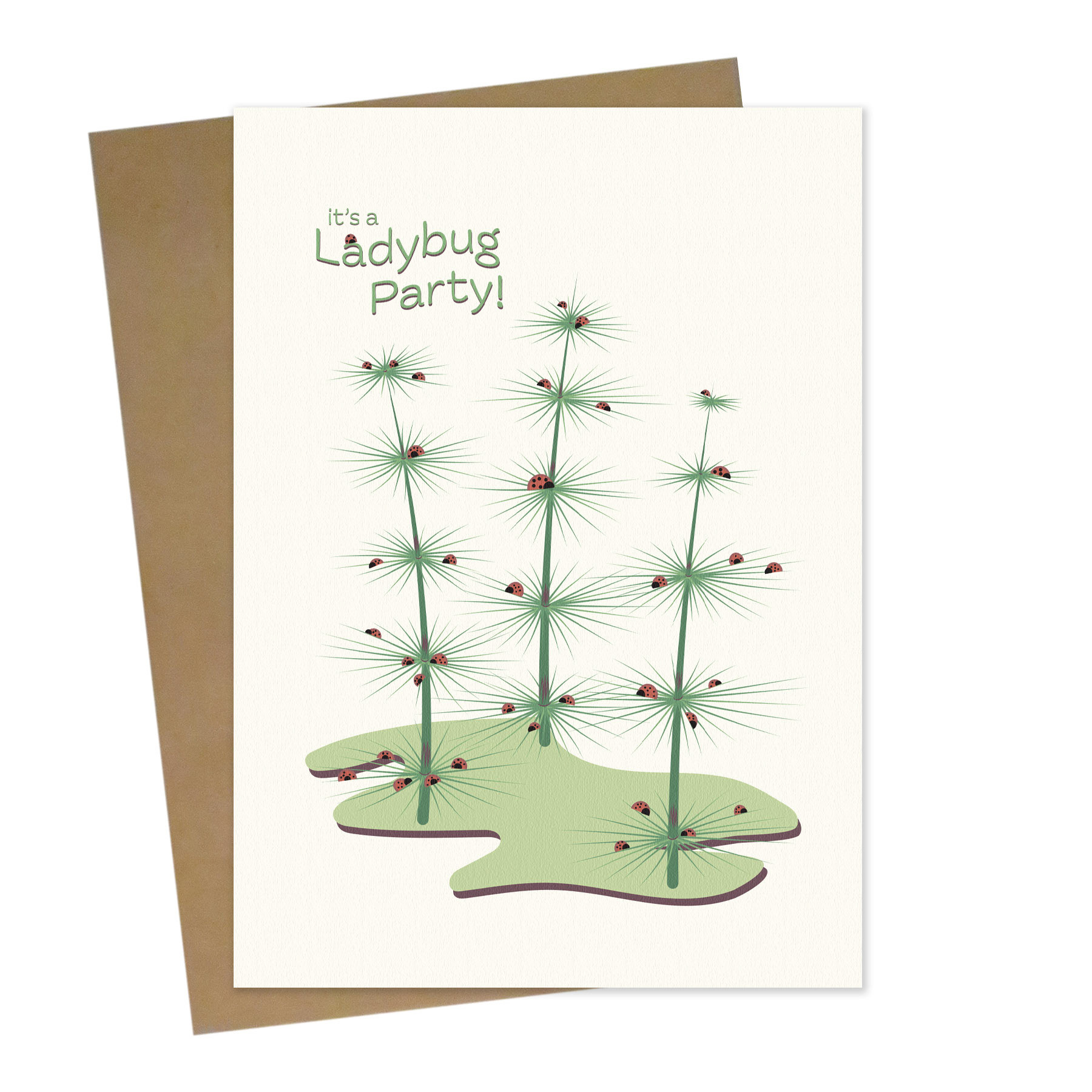 Bamboo Greeting Card with Kraft Envelope: Simply Bella's Ladybug Party