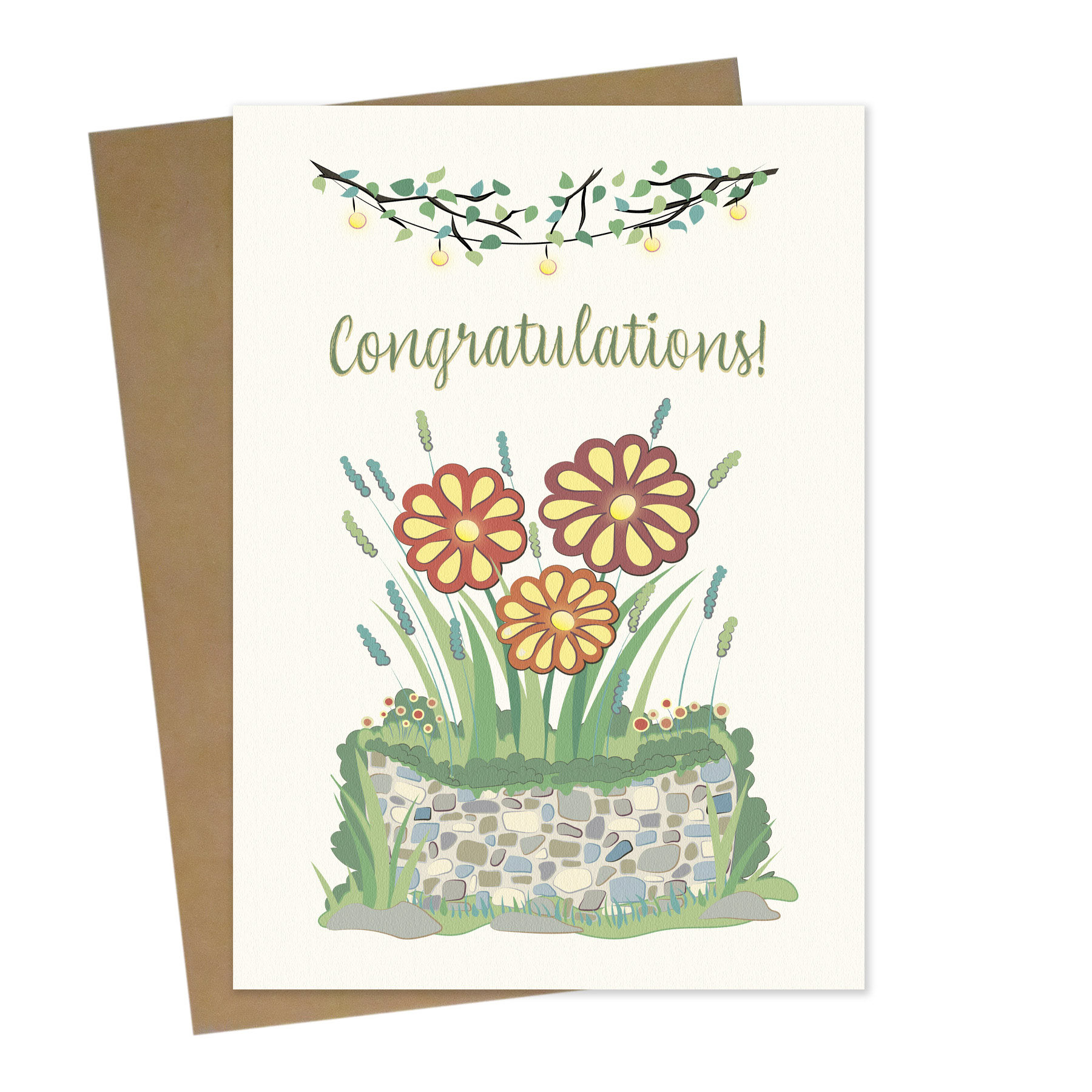 Bamboo Greeting Card with Kraft Envelope: Simply Bella's Congratulations