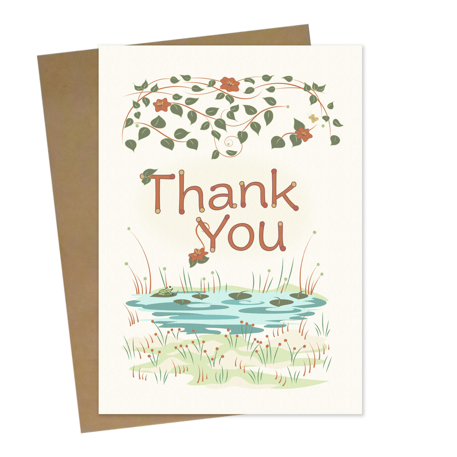 Bamboo Greeting Card with Kraft Envelope: Simply Bella's Thank You