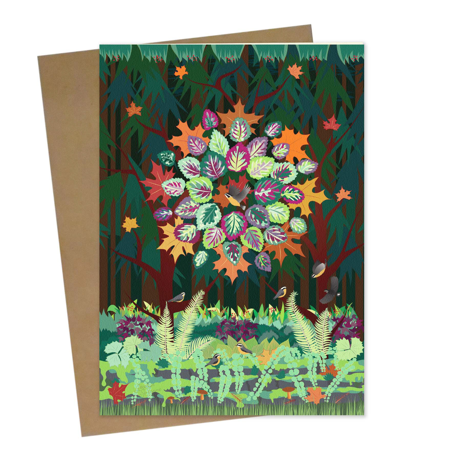 Bamboo Greeting Card : Autumn Maple