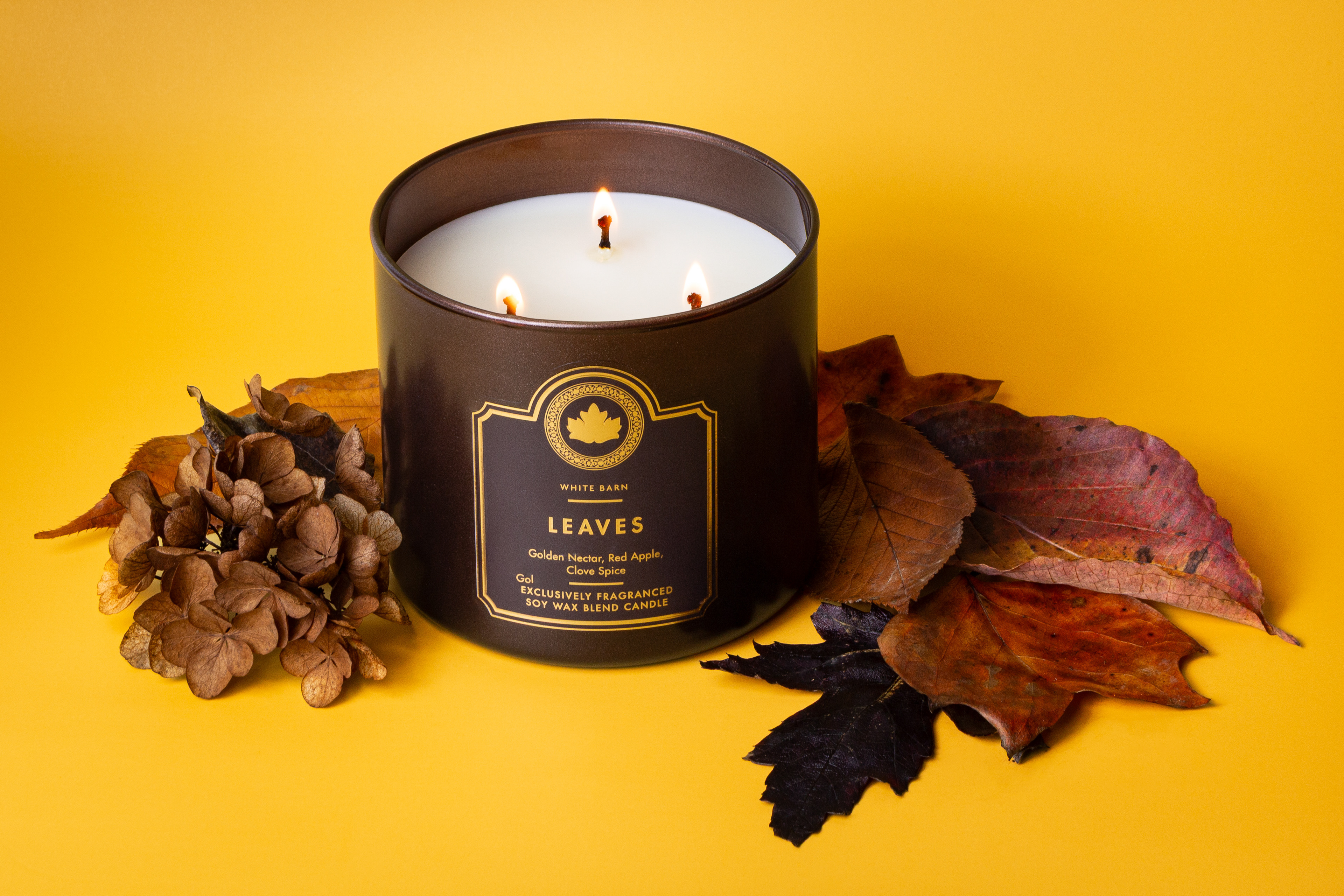 White Barn Leaves Candle