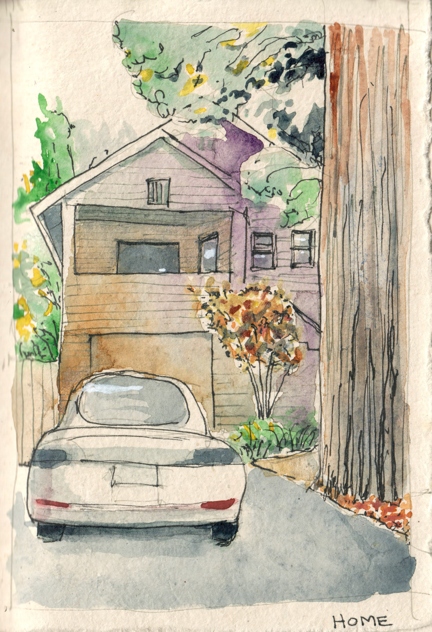 Watercolor and ink on watercolor paper