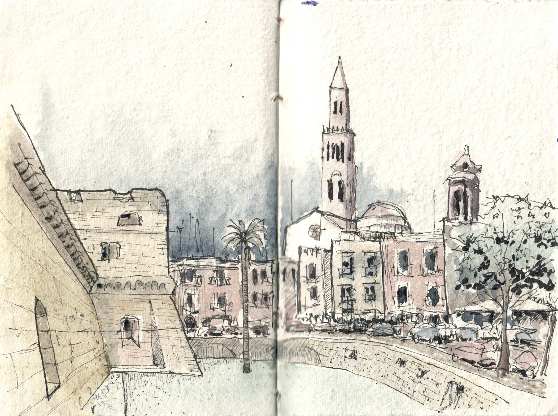 Basilica Cattedrale Metropolitana from Norman Swabian Castle Bari