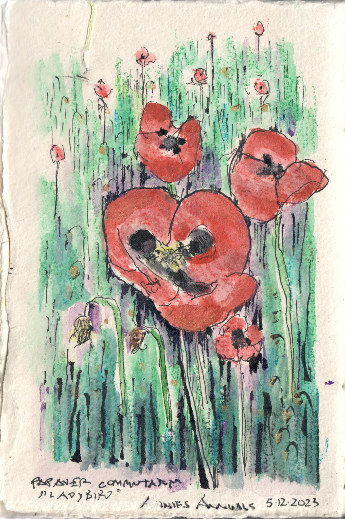 5"x7.5" watercolor and ink on watercolor paper in journal