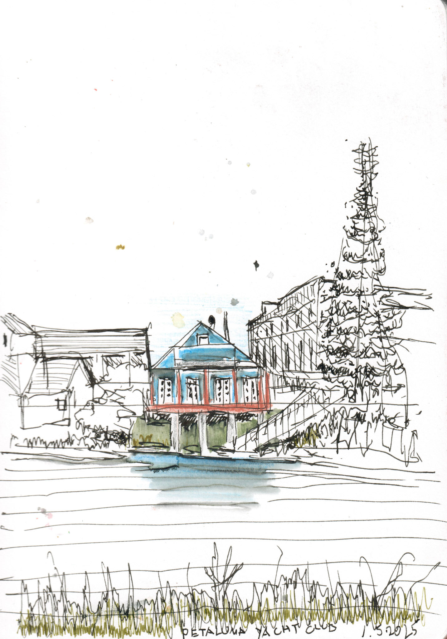 Fountain pen and watercolor on Kolo Mixed Media journal