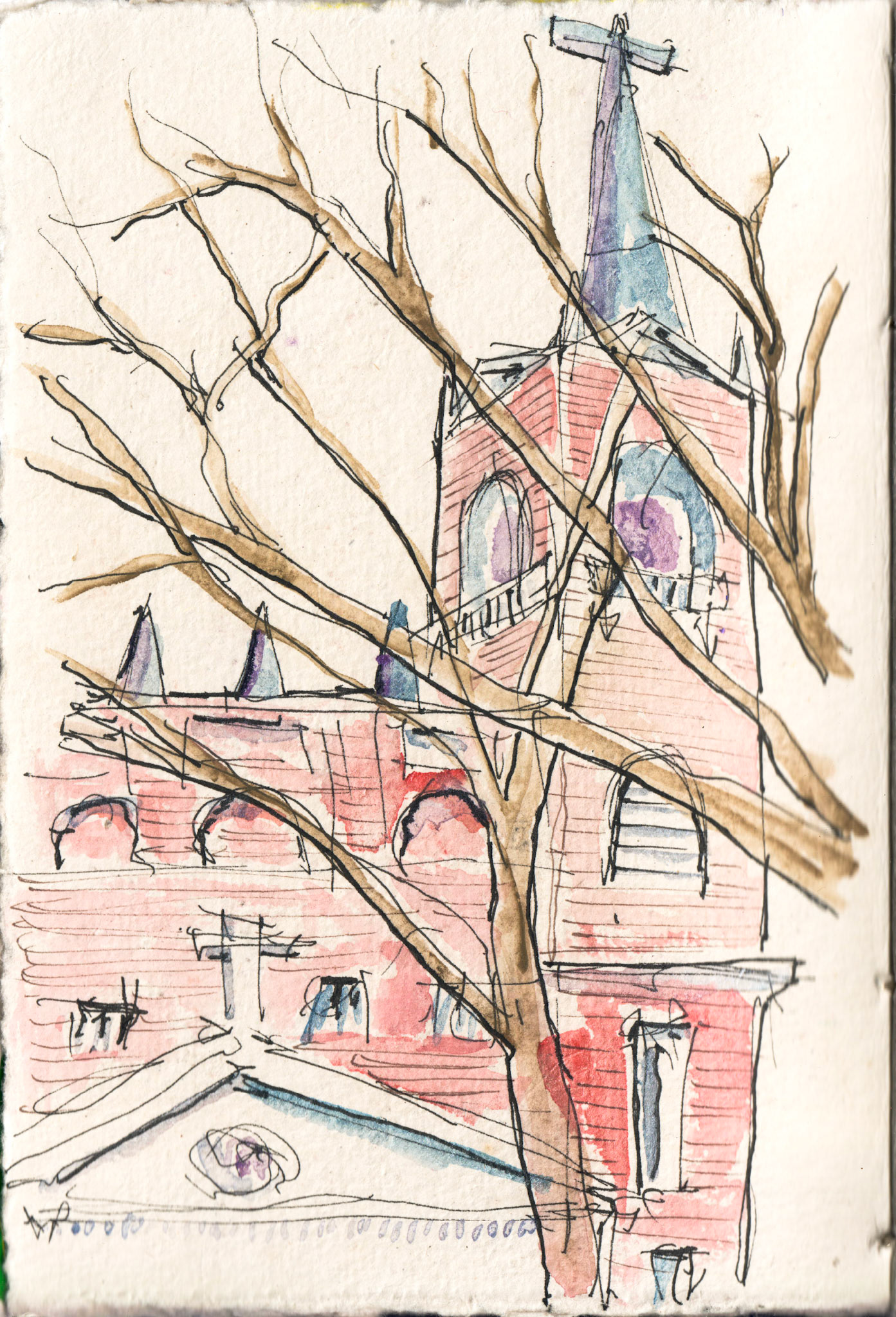 5"x7.5" watercolor and ink on watercolor paper in journal