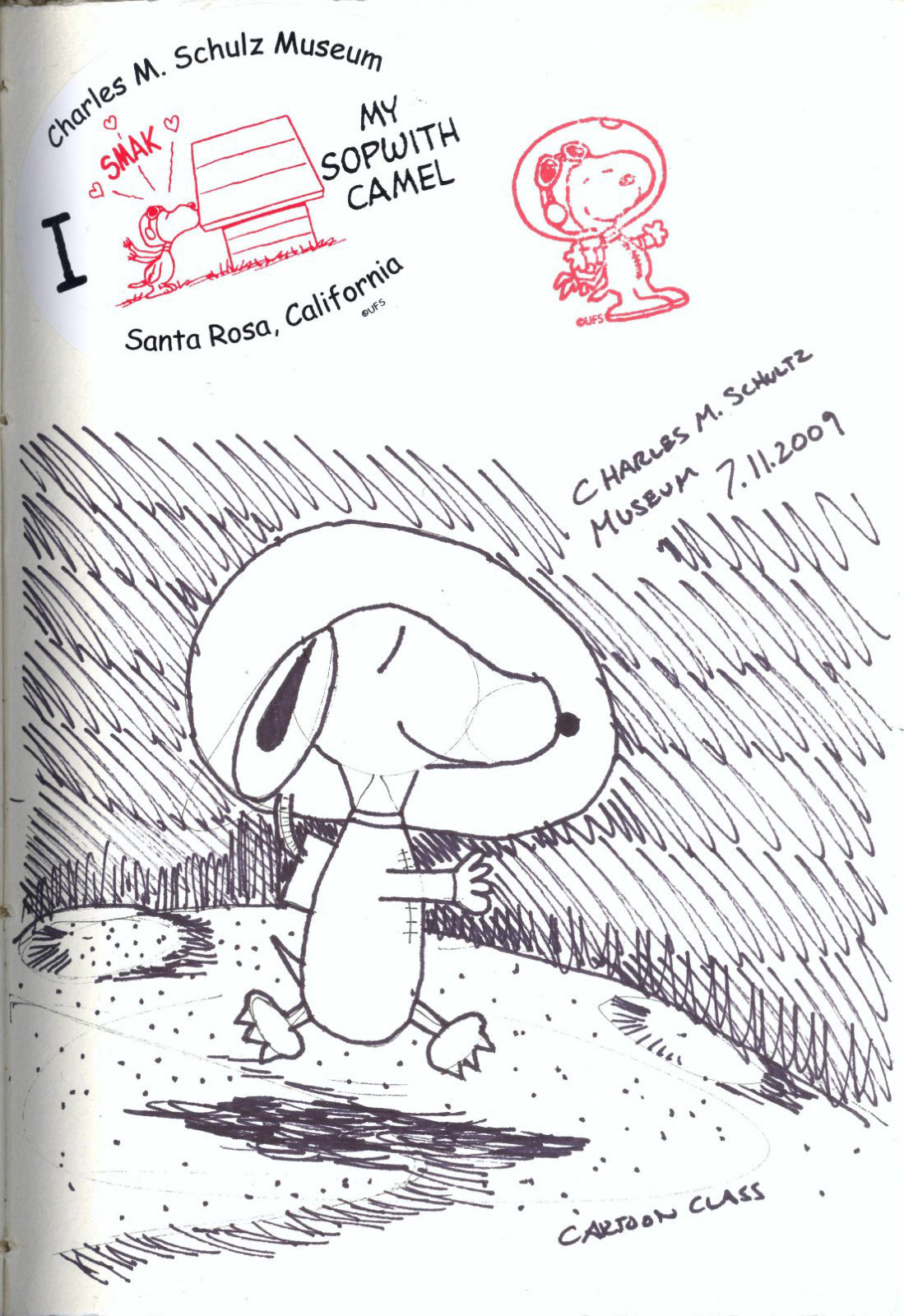 Snoopy (from cartooning lesson at Charles M. Schultz Museum)