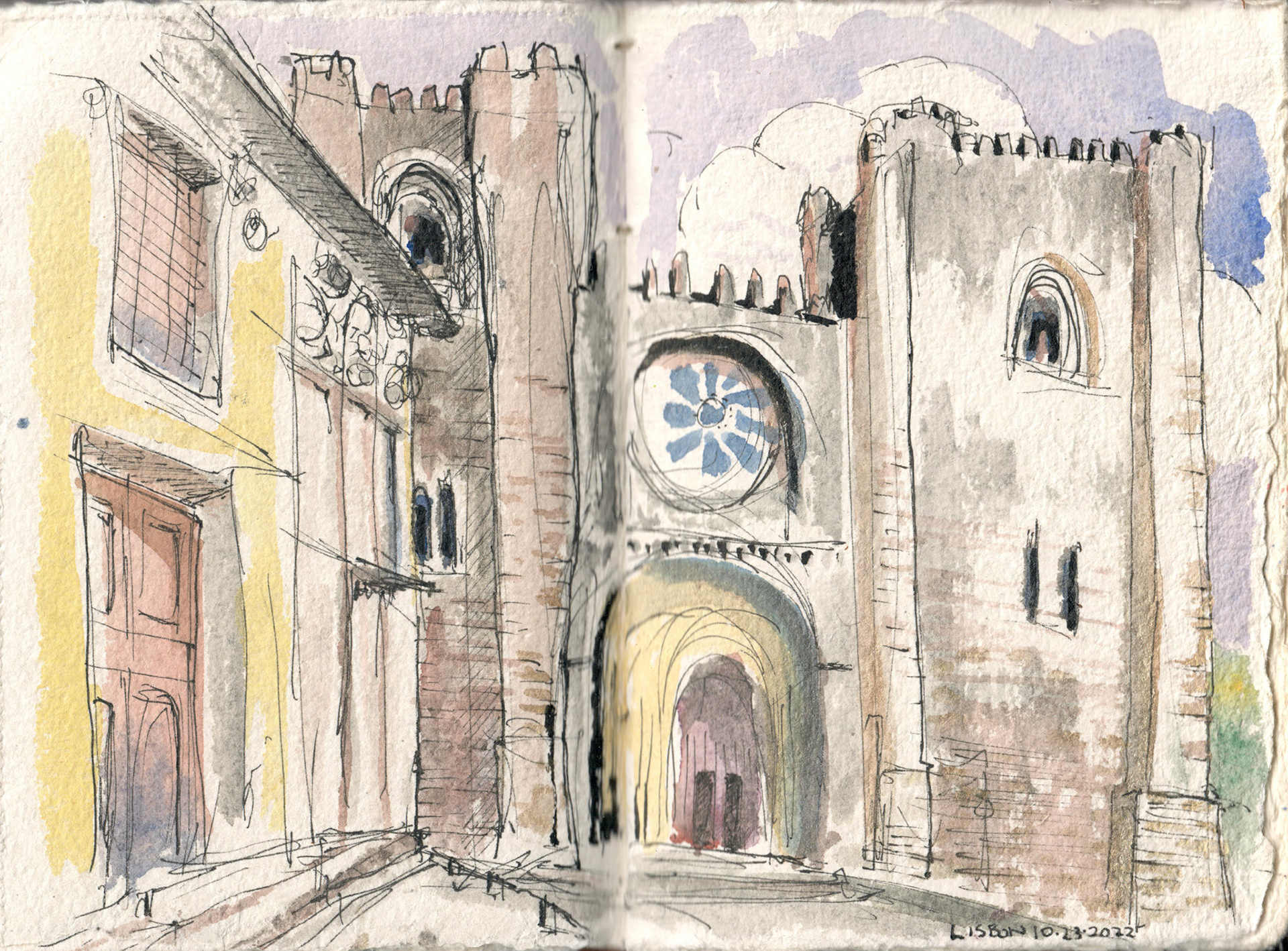 sketched on location in Lisbon, Portugal