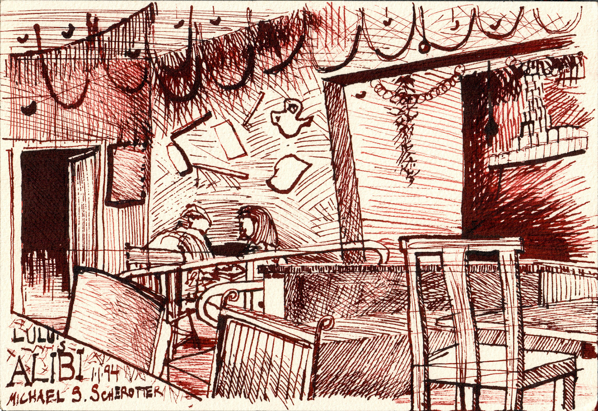 10.25"7.25" Sepia ink on watecolor paper